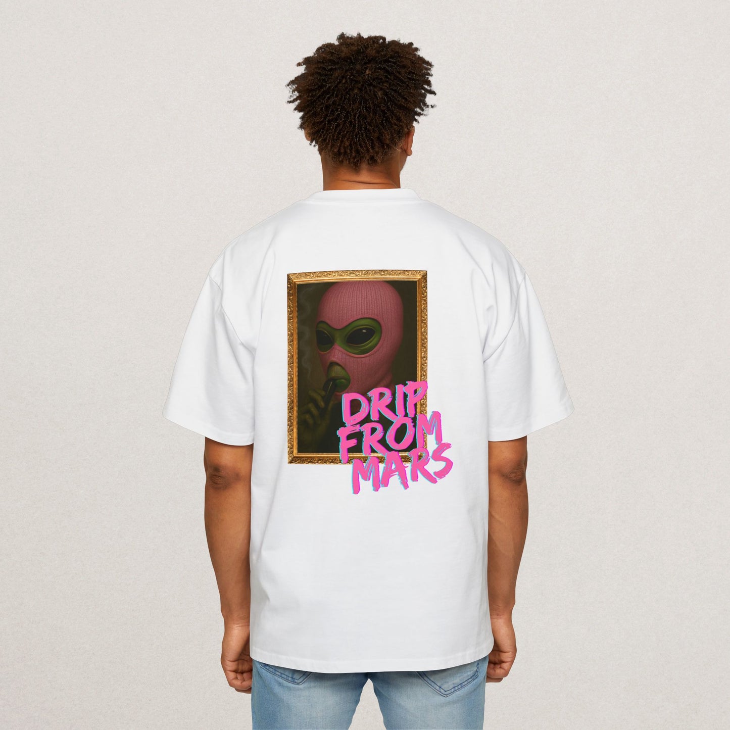 Men's Heavy Oversized Tee with 'Drip From Mars'