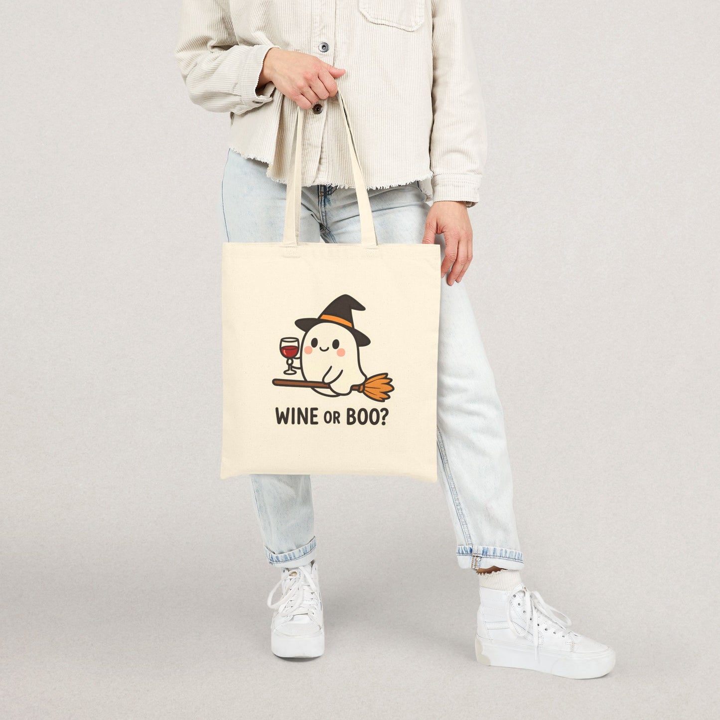 Spooky Wine Ghost Tote Bag – Halloween Edition