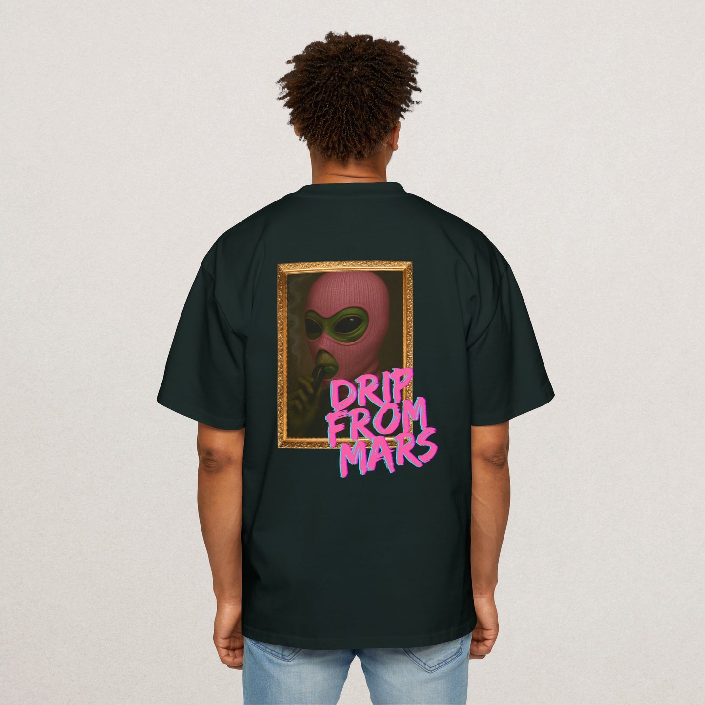 Men's Heavy Oversized Tee with 'Drip From Mars'