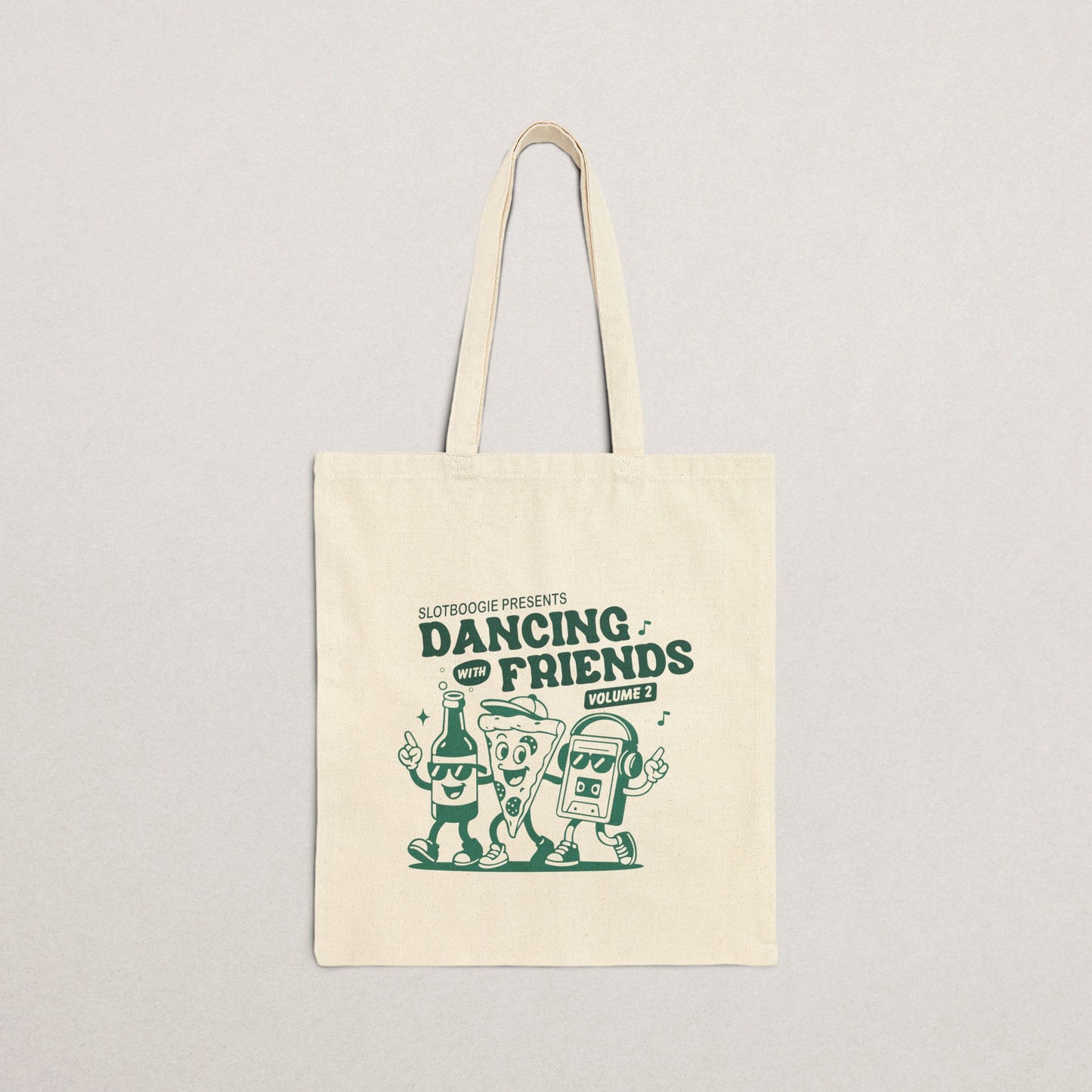 Dancing Friends Cotton Canvas Tote Bag