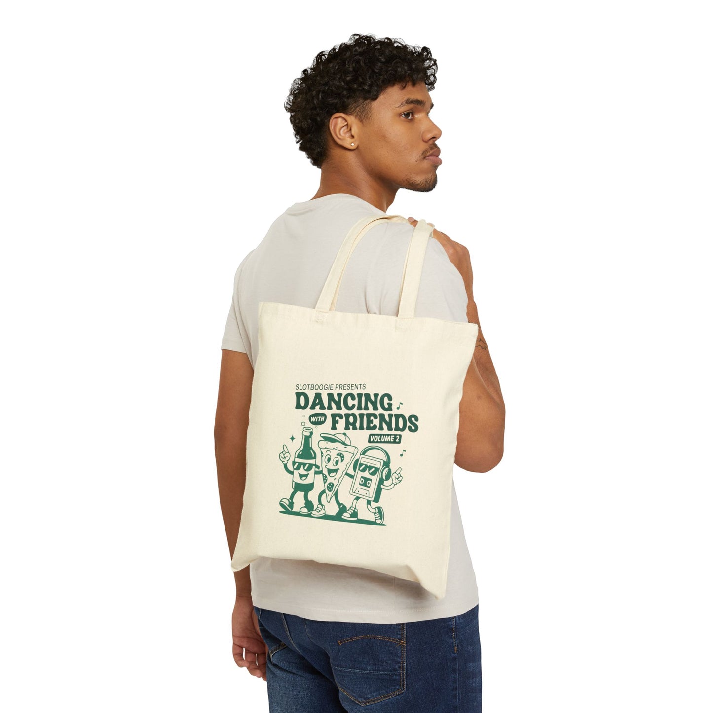 Dancing Friends Cotton Canvas Tote Bag