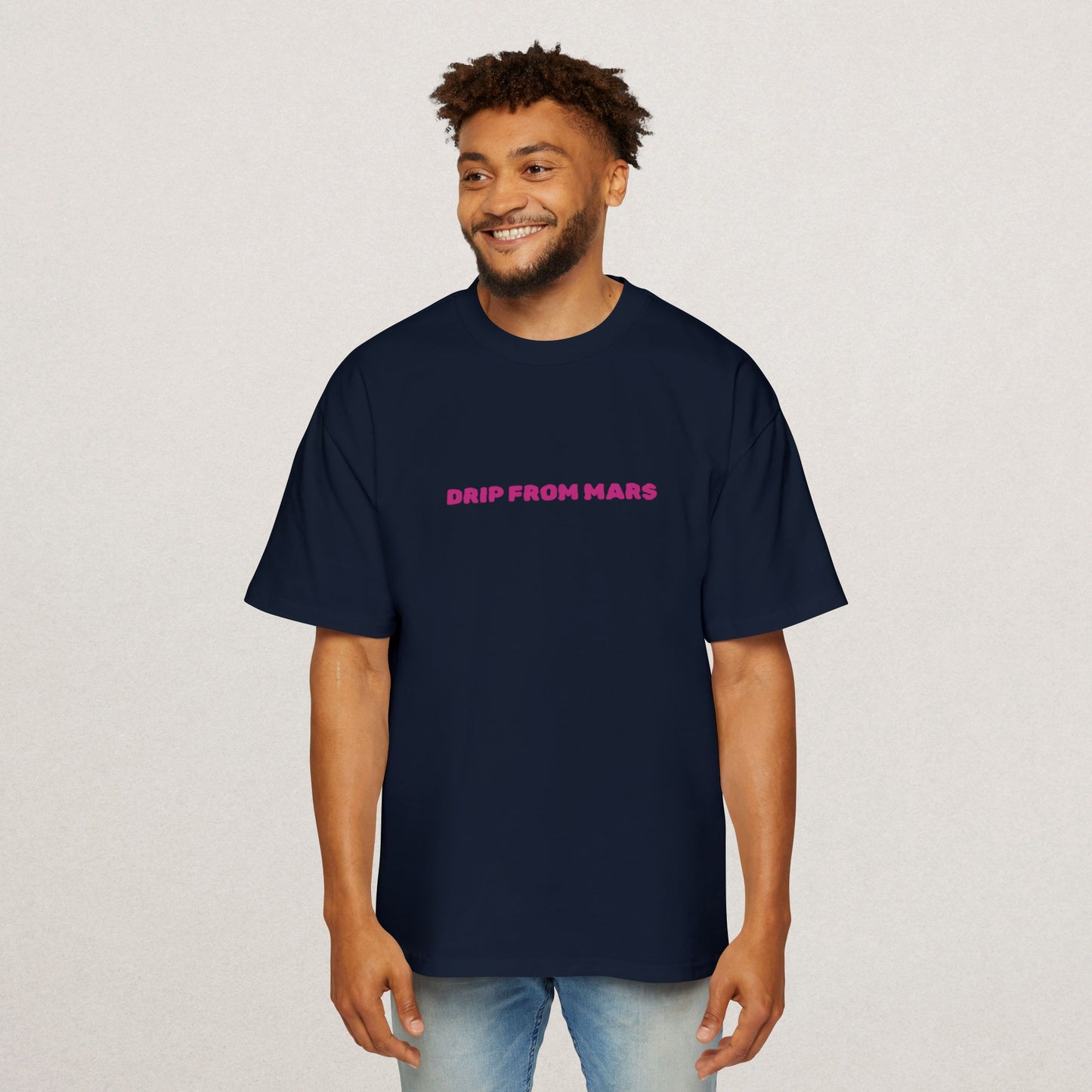 Men's Heavy Oversized Tee with 'Drip From Mars'
