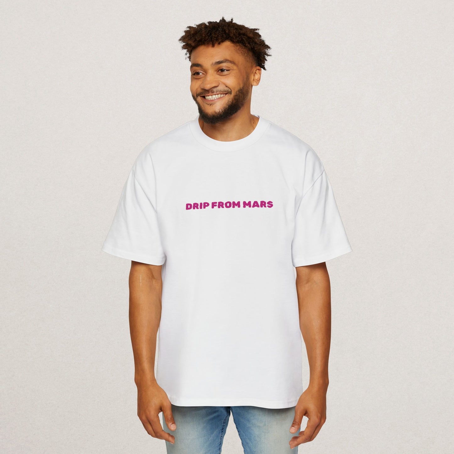 Men's Heavy Oversized Tee with 'Drip From Mars'