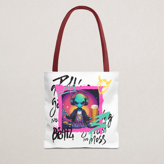 Colorful Alien Print Tote Bag