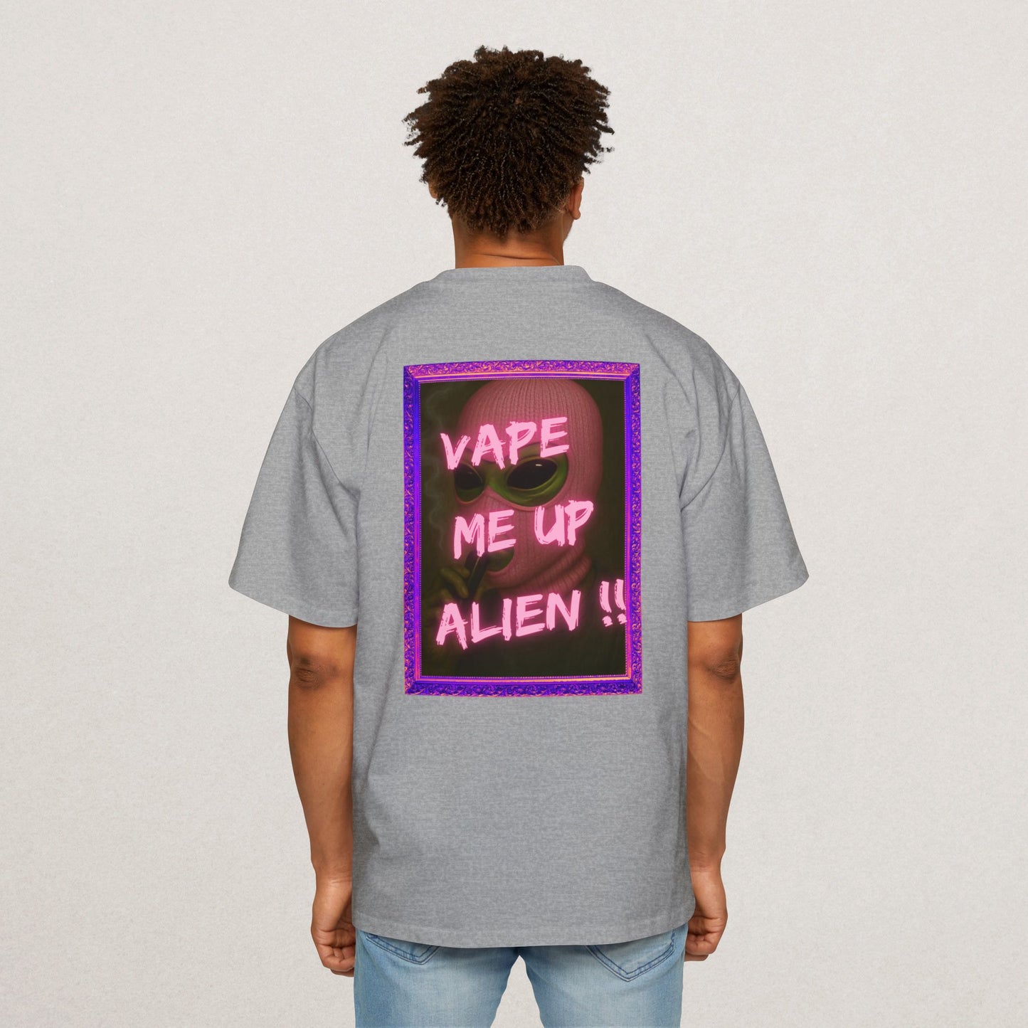 Vape Me Up Alien Oversized Tee - Casual Statement Shir