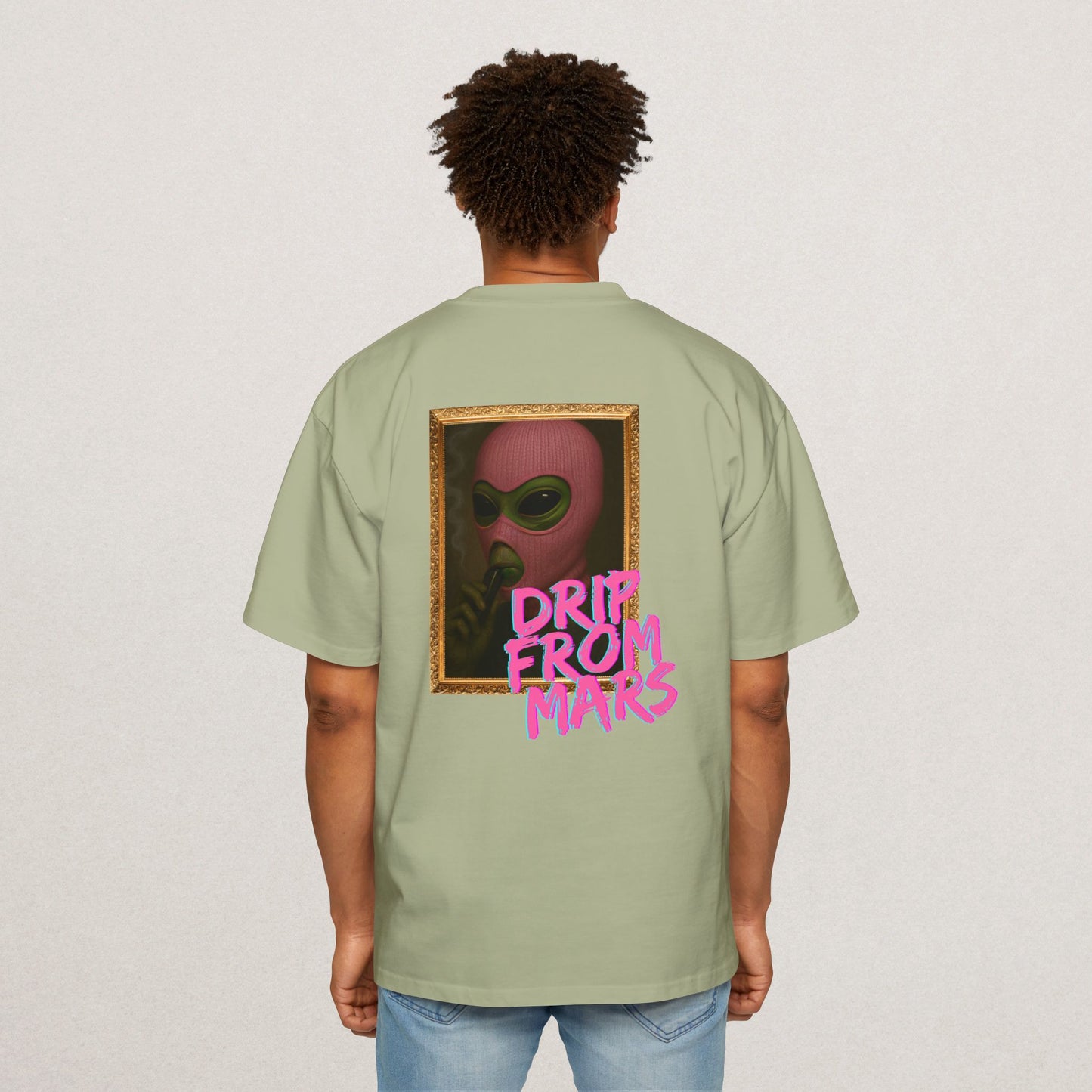 Men's Heavy Oversized Tee with 'Drip From Mars'