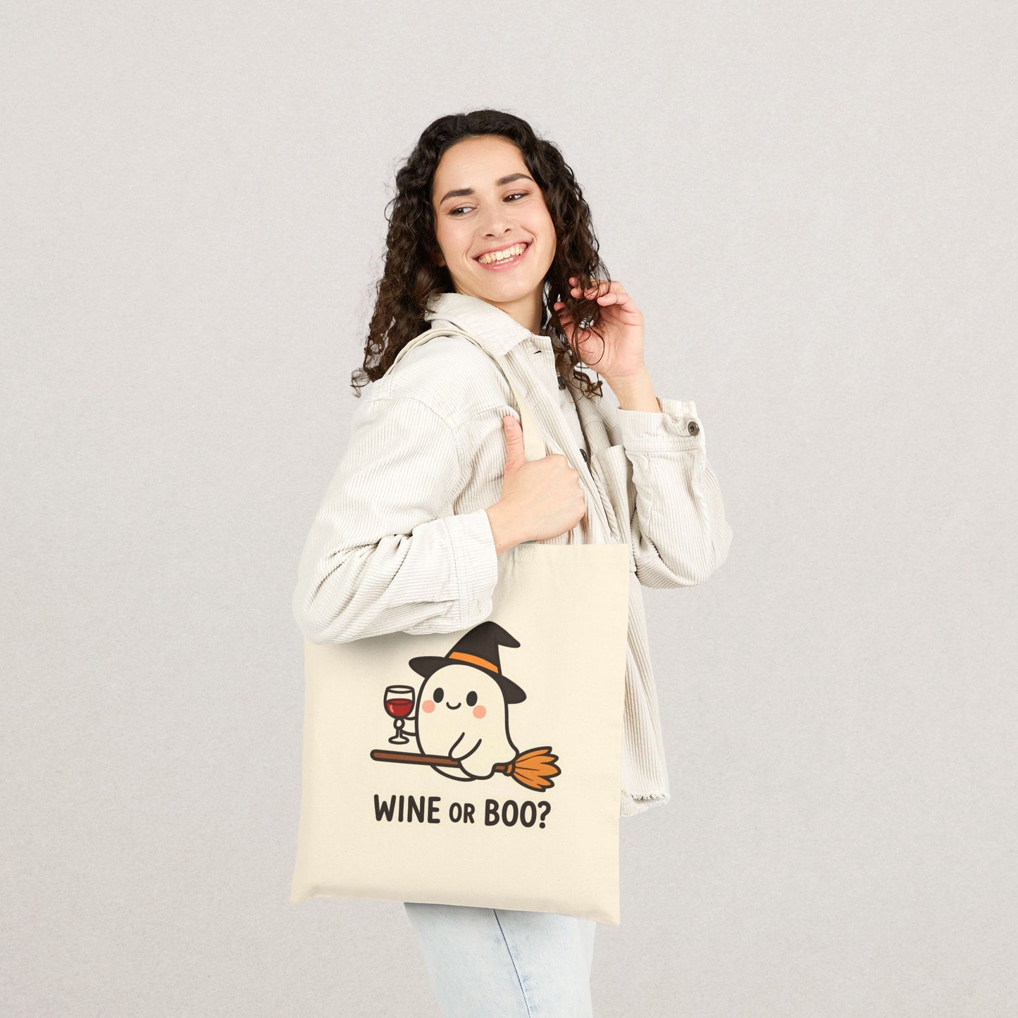 Spooky Wine Ghost Tote Bag – Halloween Edition