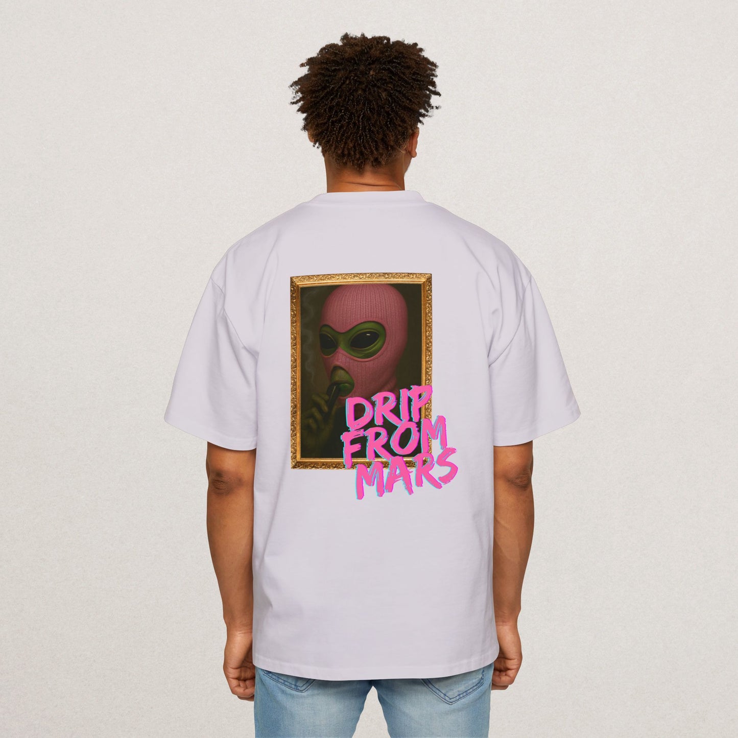 Men's Heavy Oversized Tee with 'Drip From Mars'