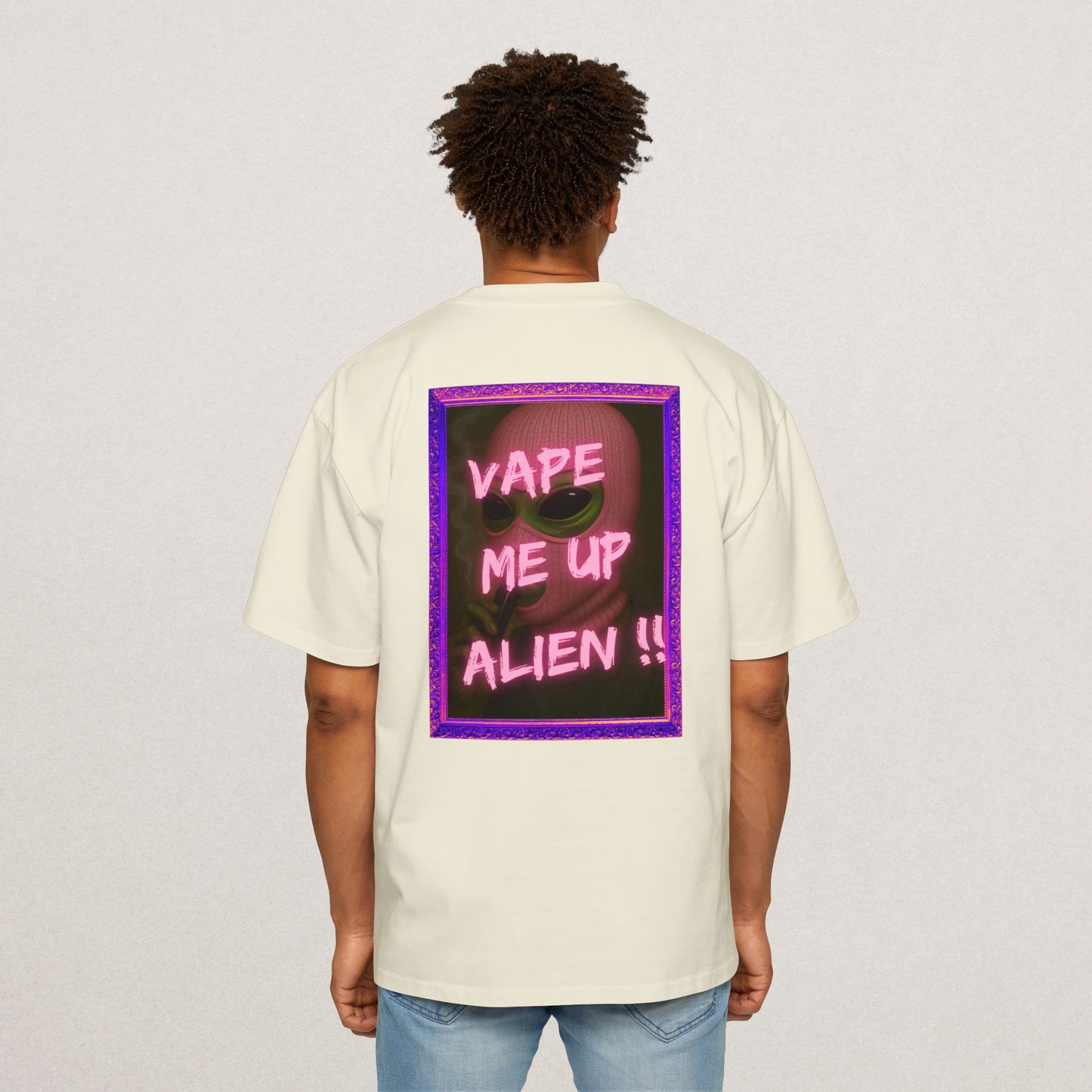 Vape Me Up Alien Oversized Tee - Casual Statement Shir