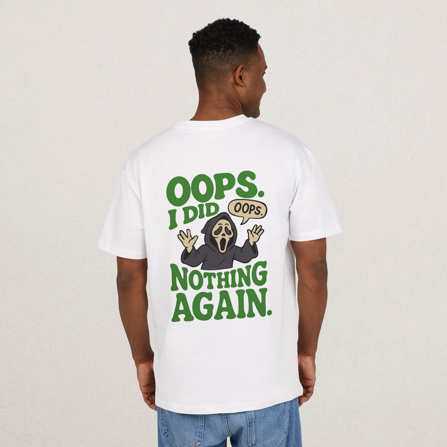 Heavy Oversize Tee - Scream Character T-Shirt with Fun Writing