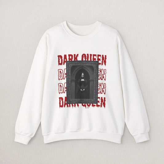 Dark Queen Unisex Sweatshirt, Gothic Fashion Crewneck, Vintage Inspired Apparel, Halloween Gift, Cozy Streetwear
