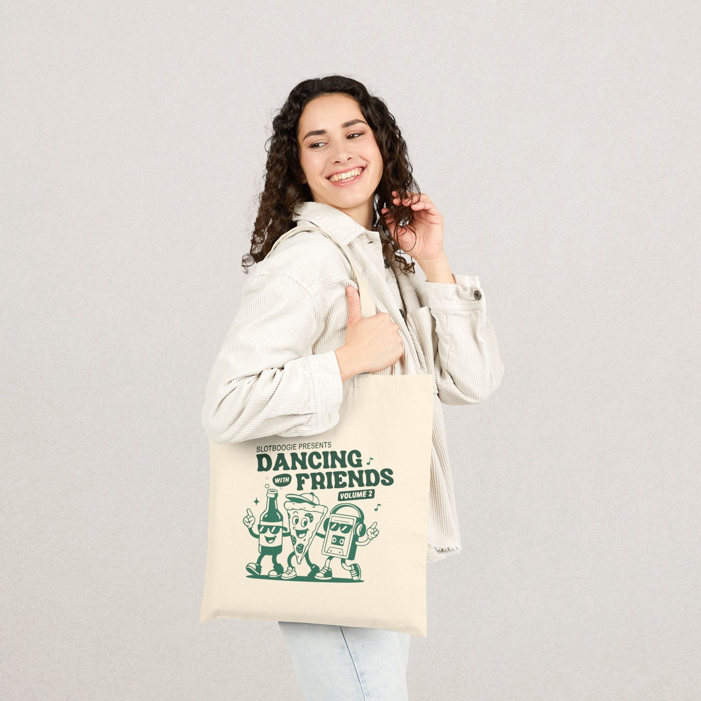 Dancing Friends Cotton Canvas Tote Bag