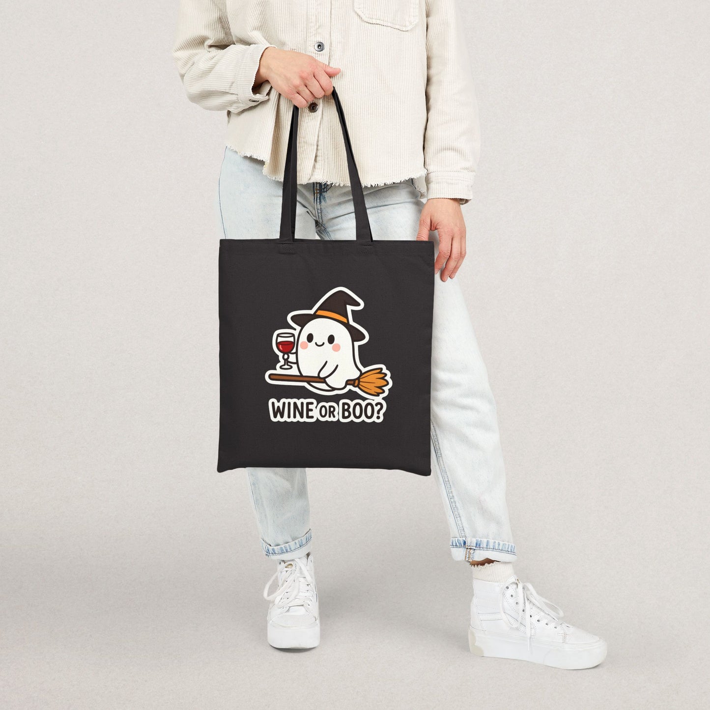 Spooky Wine Ghost Tote Bag – Halloween Edition