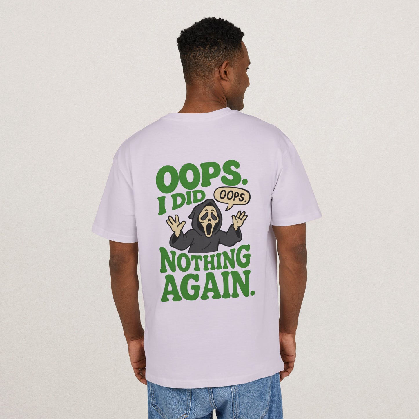 Heavy Oversize Tee - Scream Character T-Shirt with Fun Writing