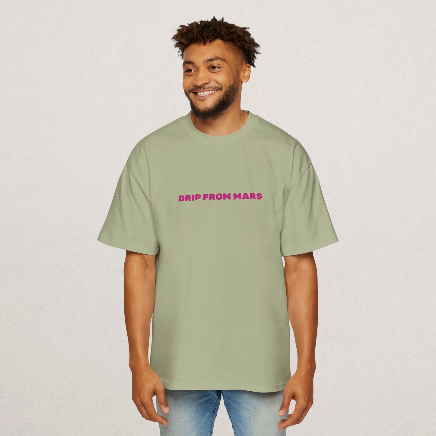Men's Heavy Oversized Tee with 'Drip From Mars'