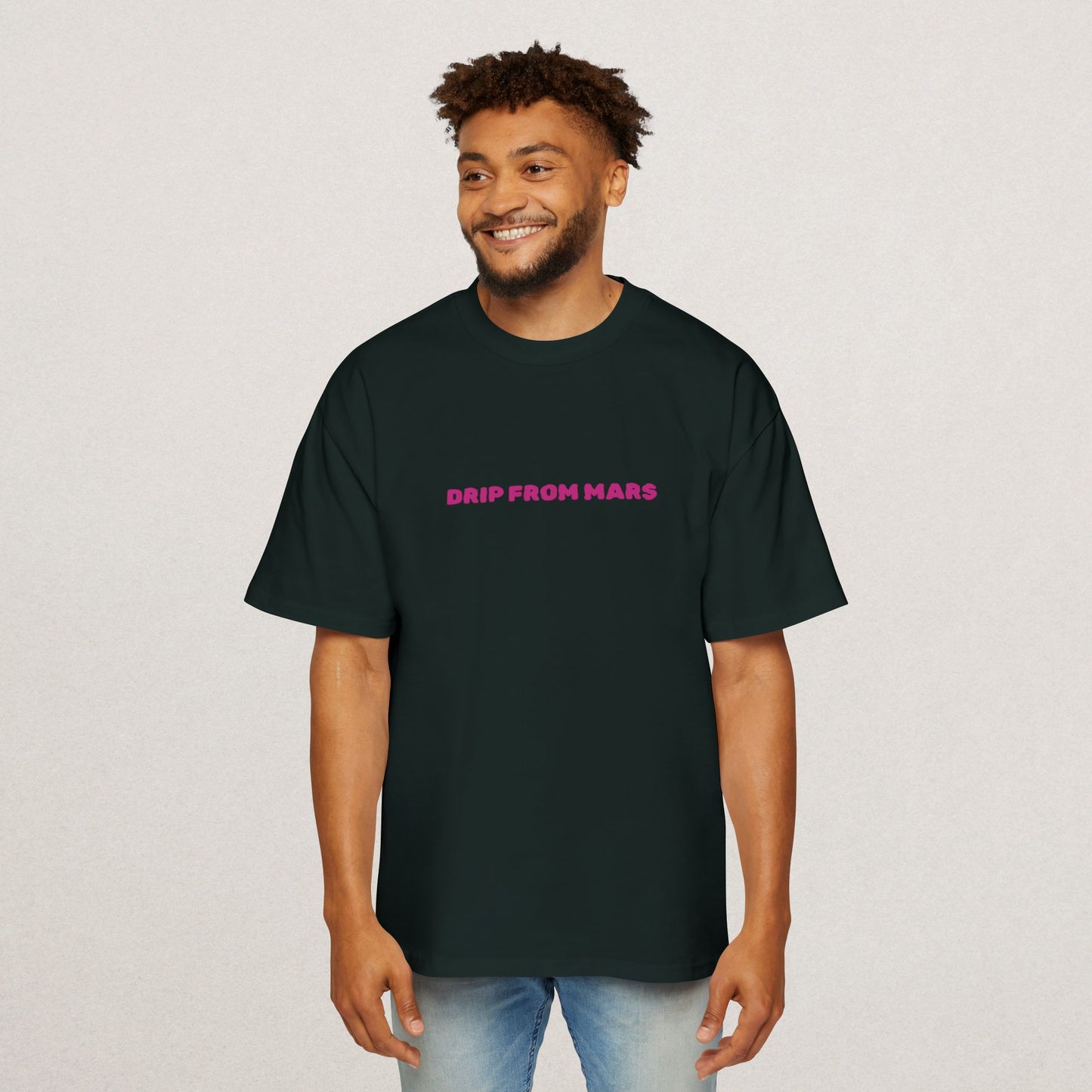 Men's Heavy Oversized Tee with 'Drip From Mars'
