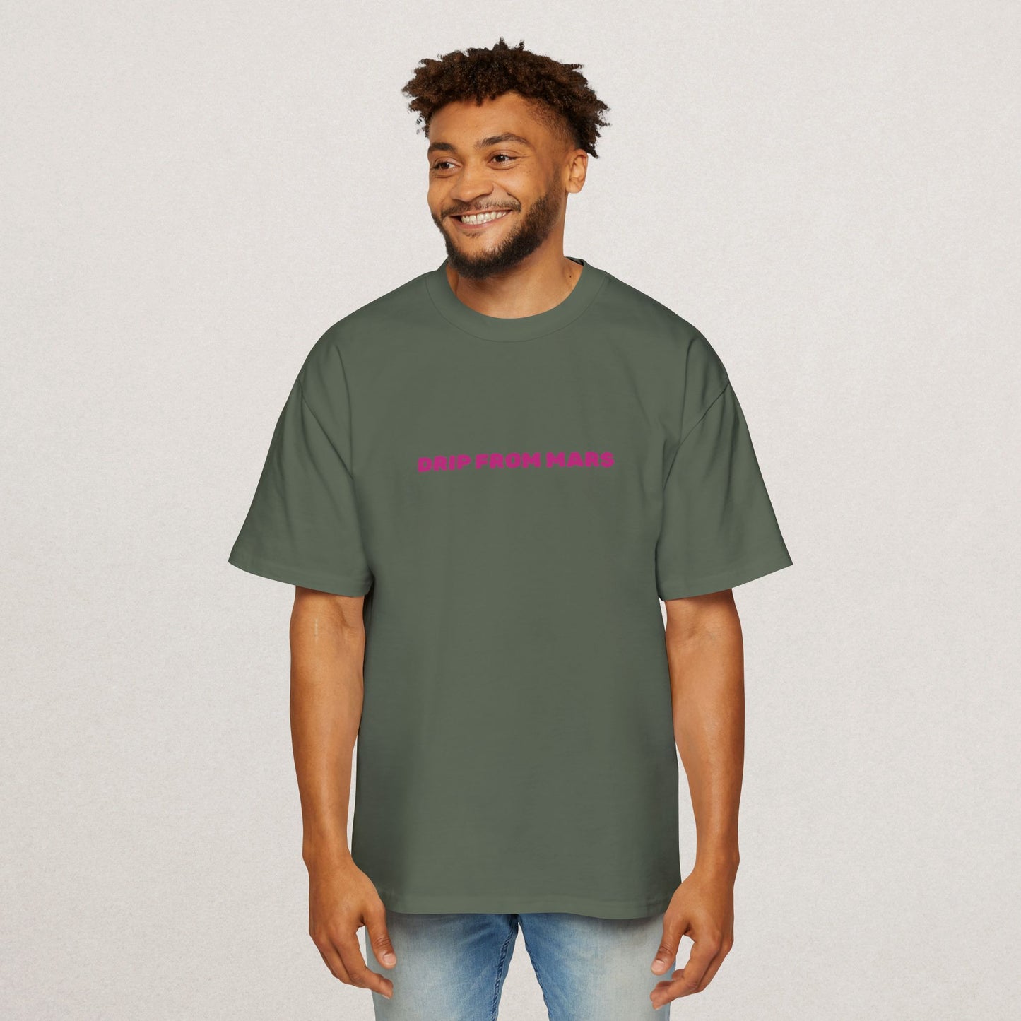 Men's Heavy Oversized Tee with 'Drip From Mars'