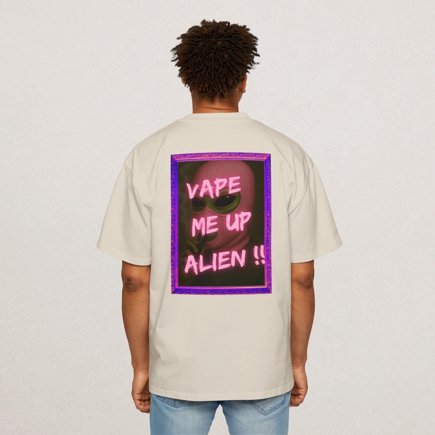 Vape Me Up Alien Oversized Tee - Casual Statement Shir