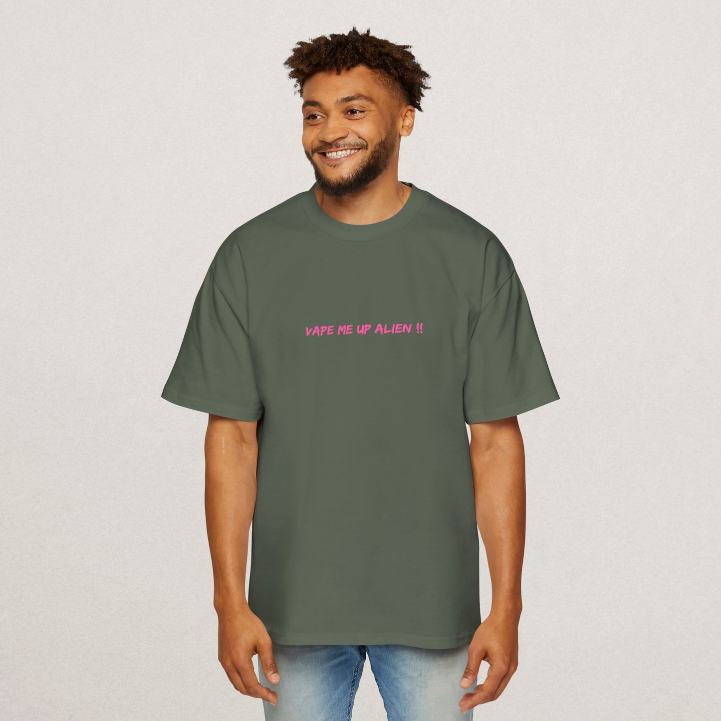 Vape Me Up Alien Oversized Tee - Casual Statement Shir