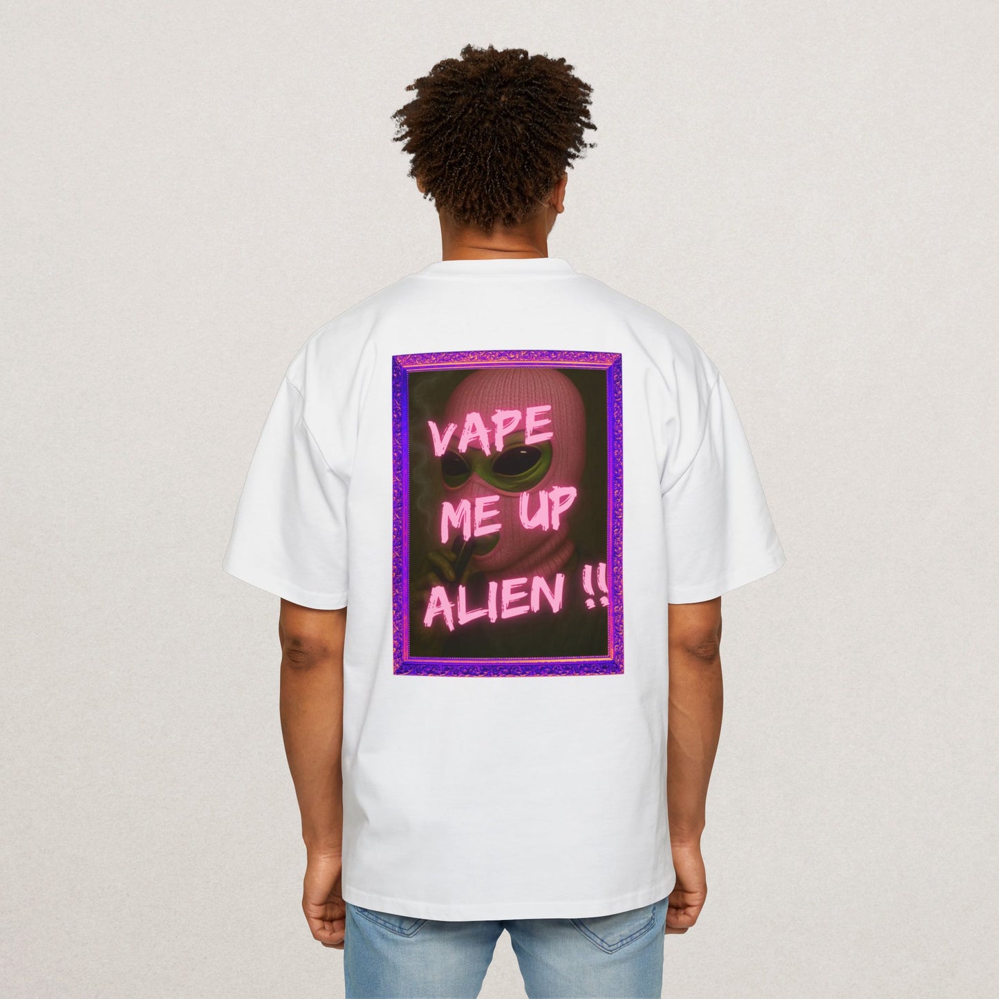 Vape Me Up Alien Oversized Tee - Casual Statement Shir