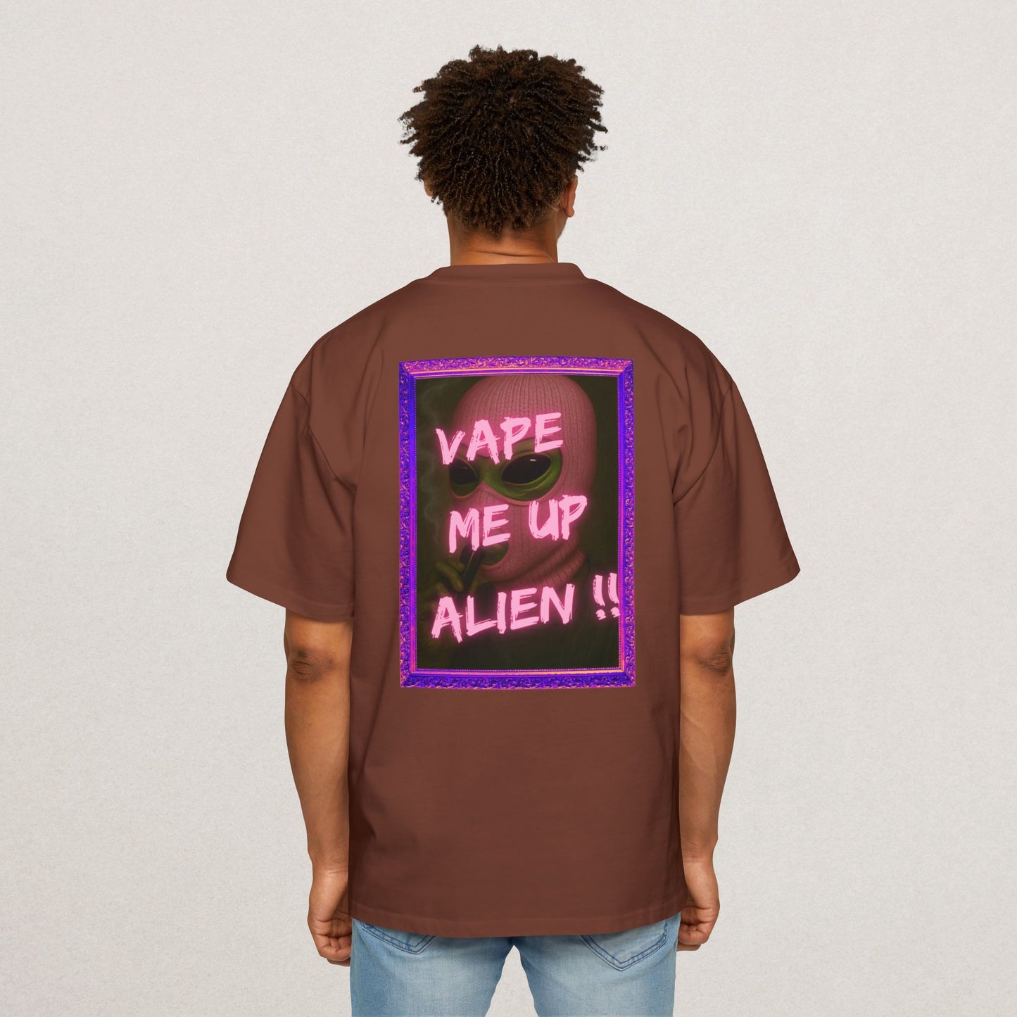 Vape Me Up Alien Oversized Tee - Casual Statement Shir
