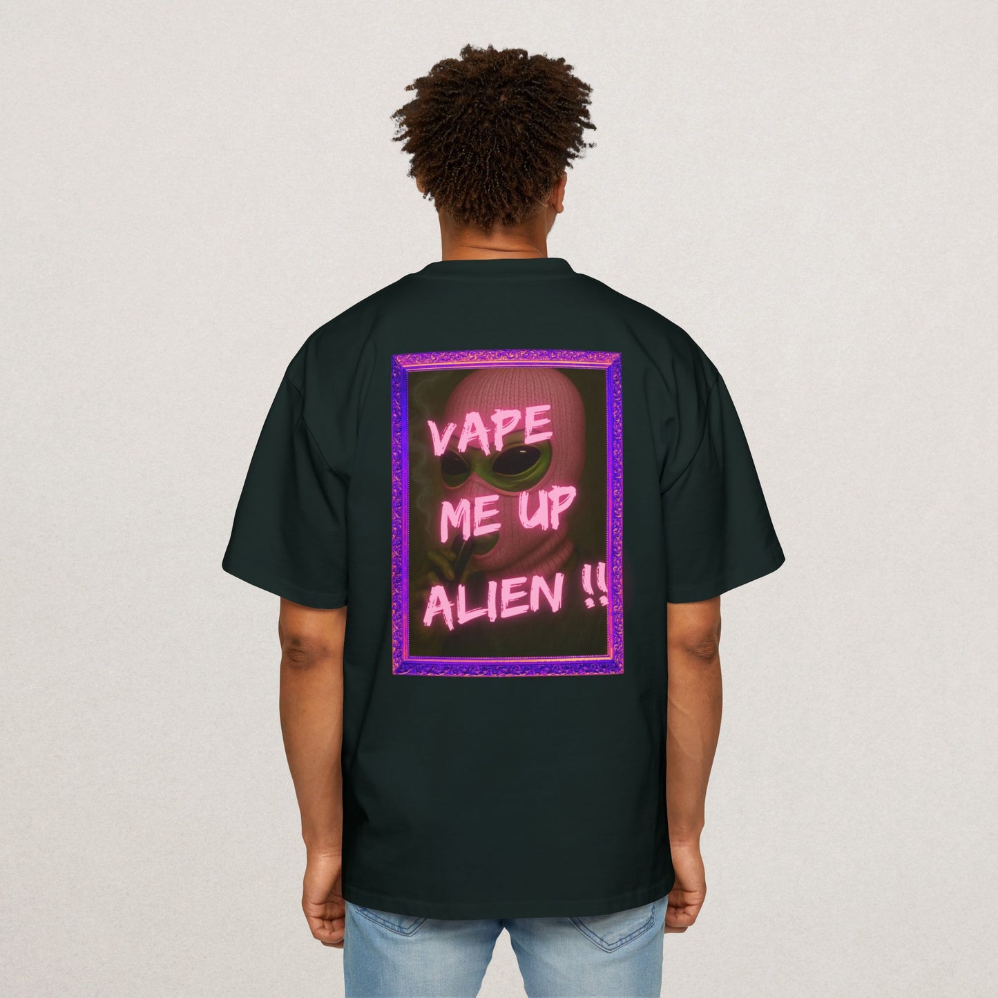 Vape Me Up Alien Oversized Tee - Casual Statement Shir