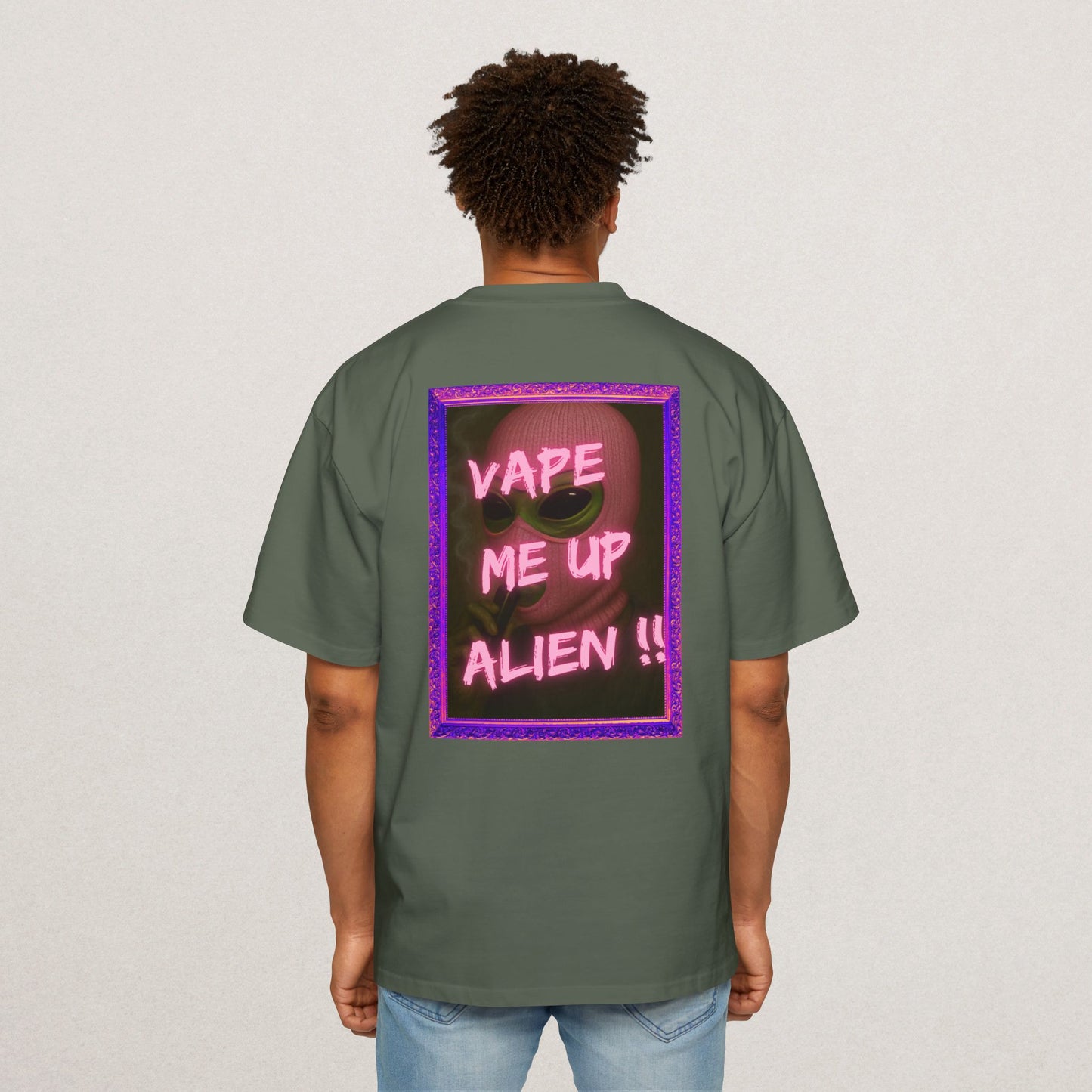 Vape Me Up Alien Oversized Tee - Casual Statement Shir