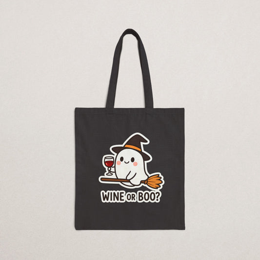 Spooky Wine Ghost Tote Bag – Halloween Edition