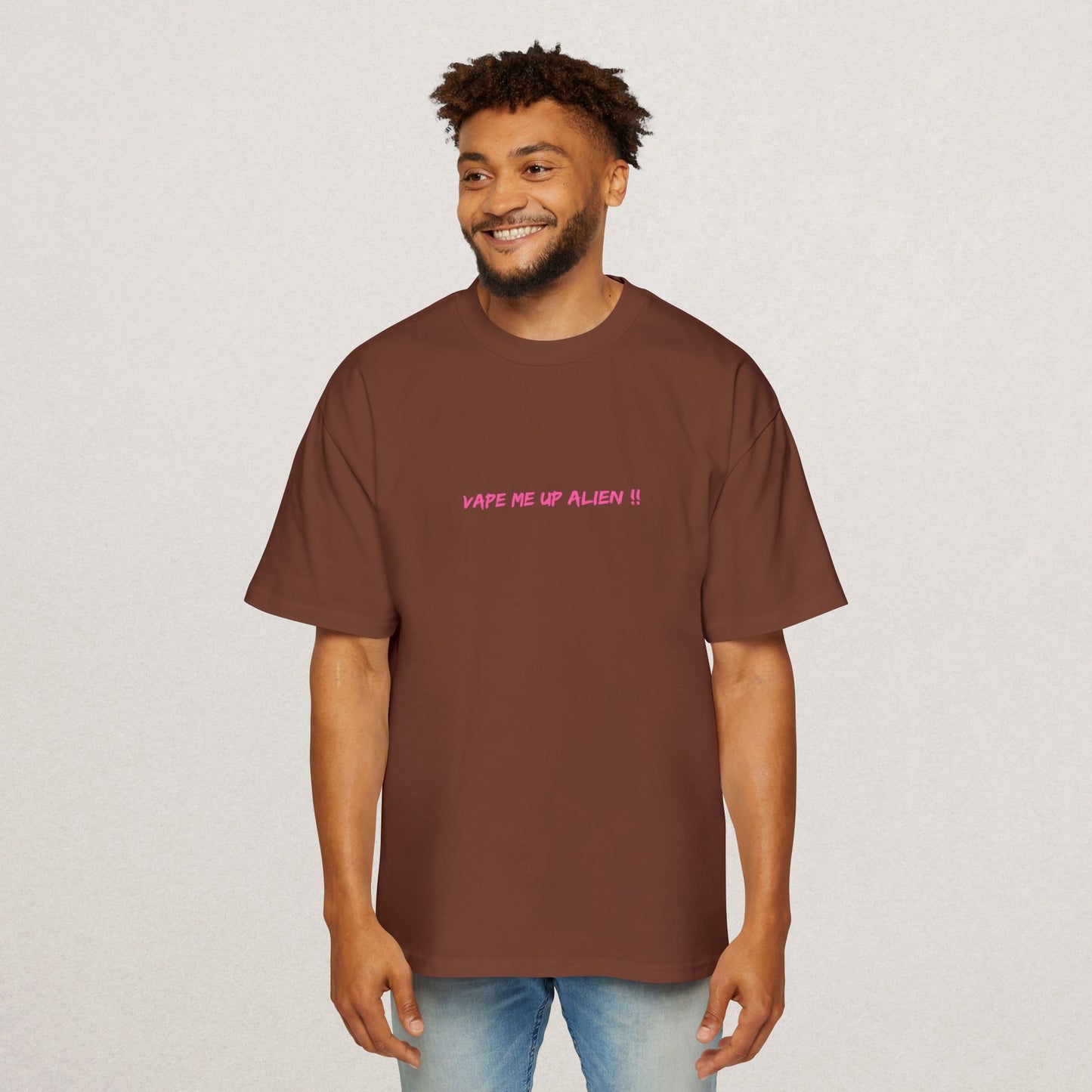 Vape Me Up Alien Oversized Tee - Casual Statement Shir