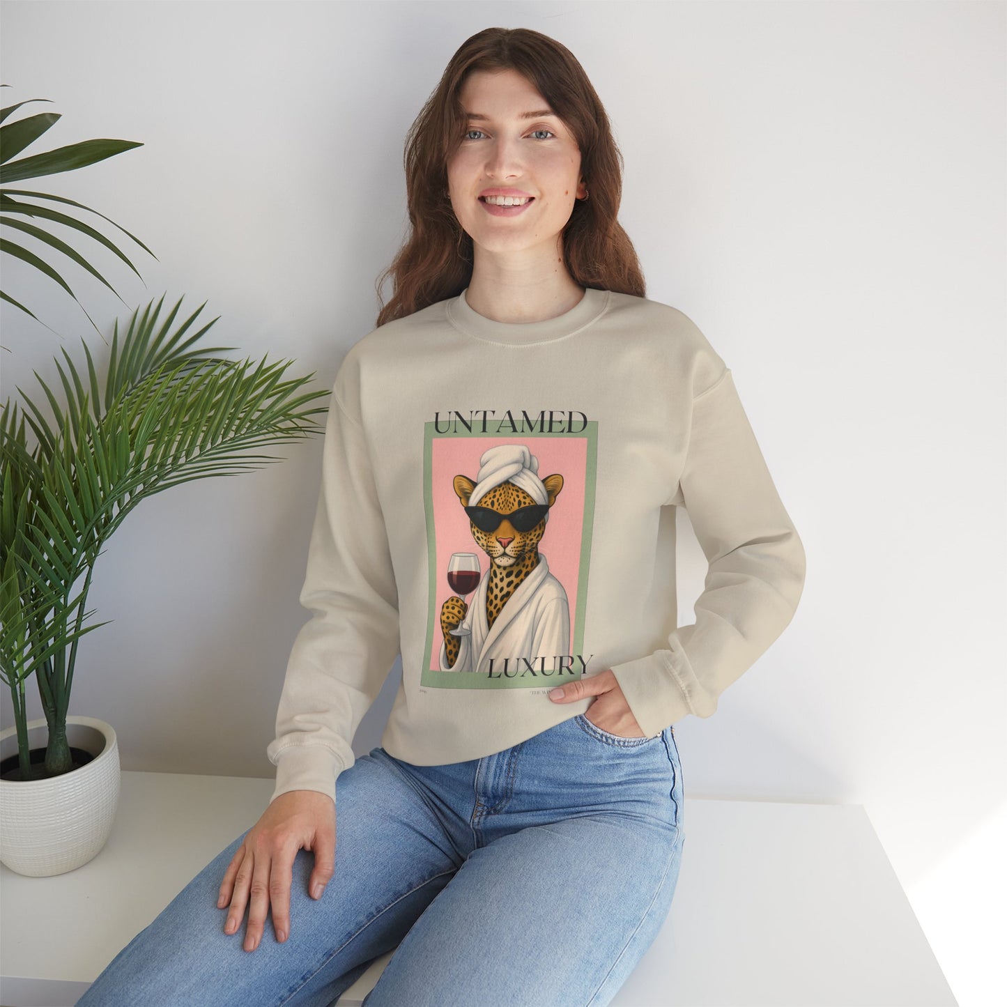 Chic Leopard Print Sweatshirt, Cozy Unisex Crewneck, Stylish Gift for Animal Lovers, Casual Luxury Apparel, Perfect for Everyday Wear