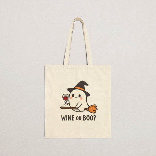 Spooky Wine Ghost Tote Bag – Halloween Edition
