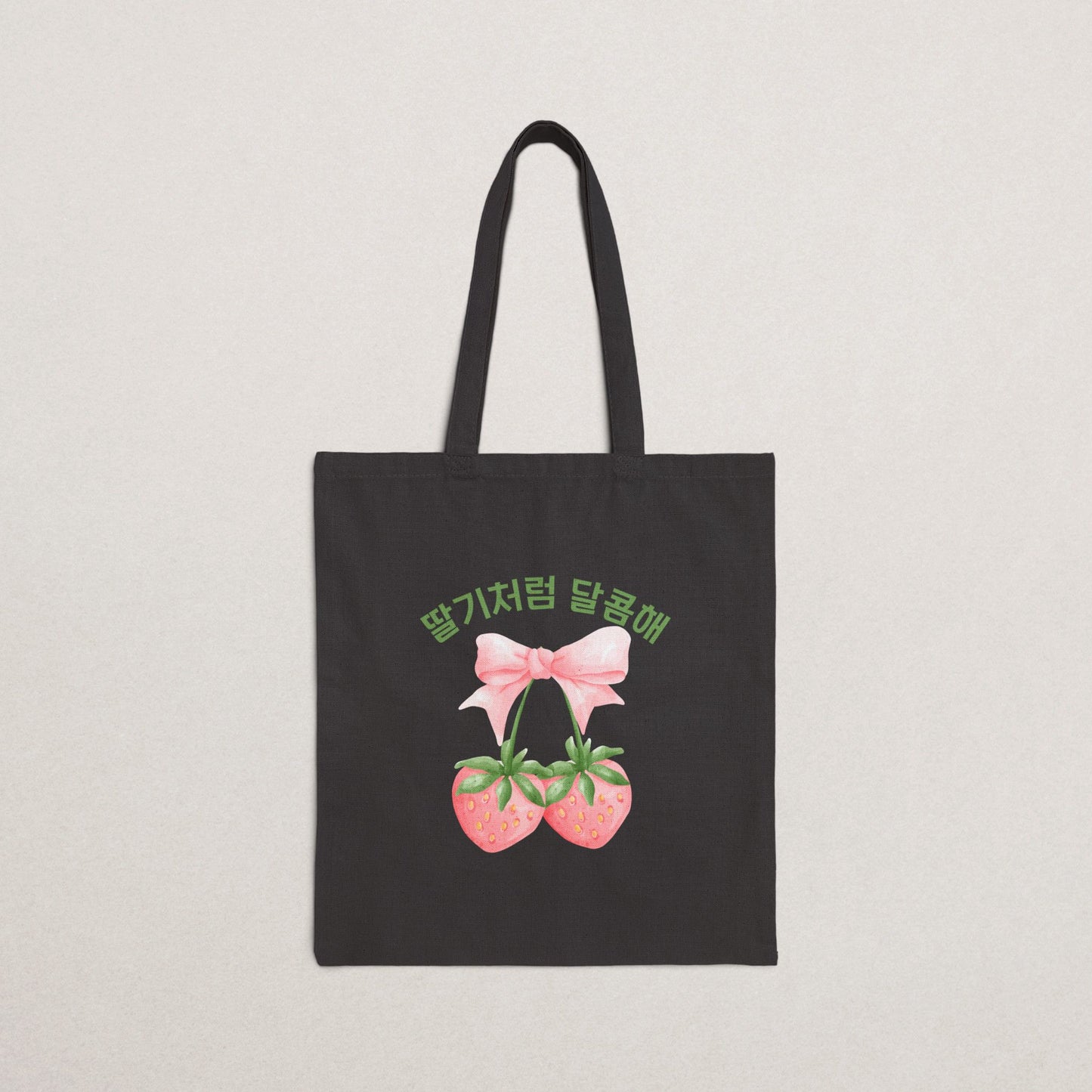 Strawberry Floral Cotton Tote Bag