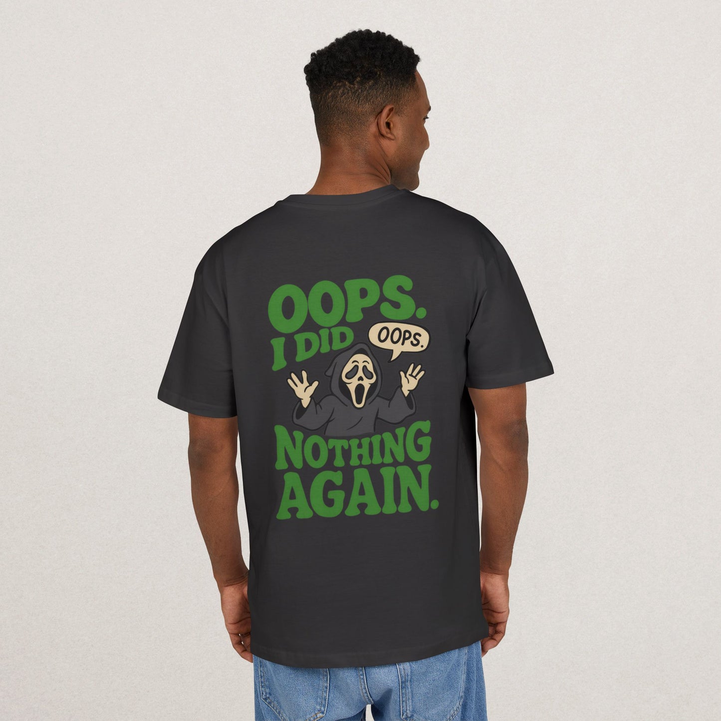 Heavy Oversize Tee - Scream Character T-Shirt with Fun Writing