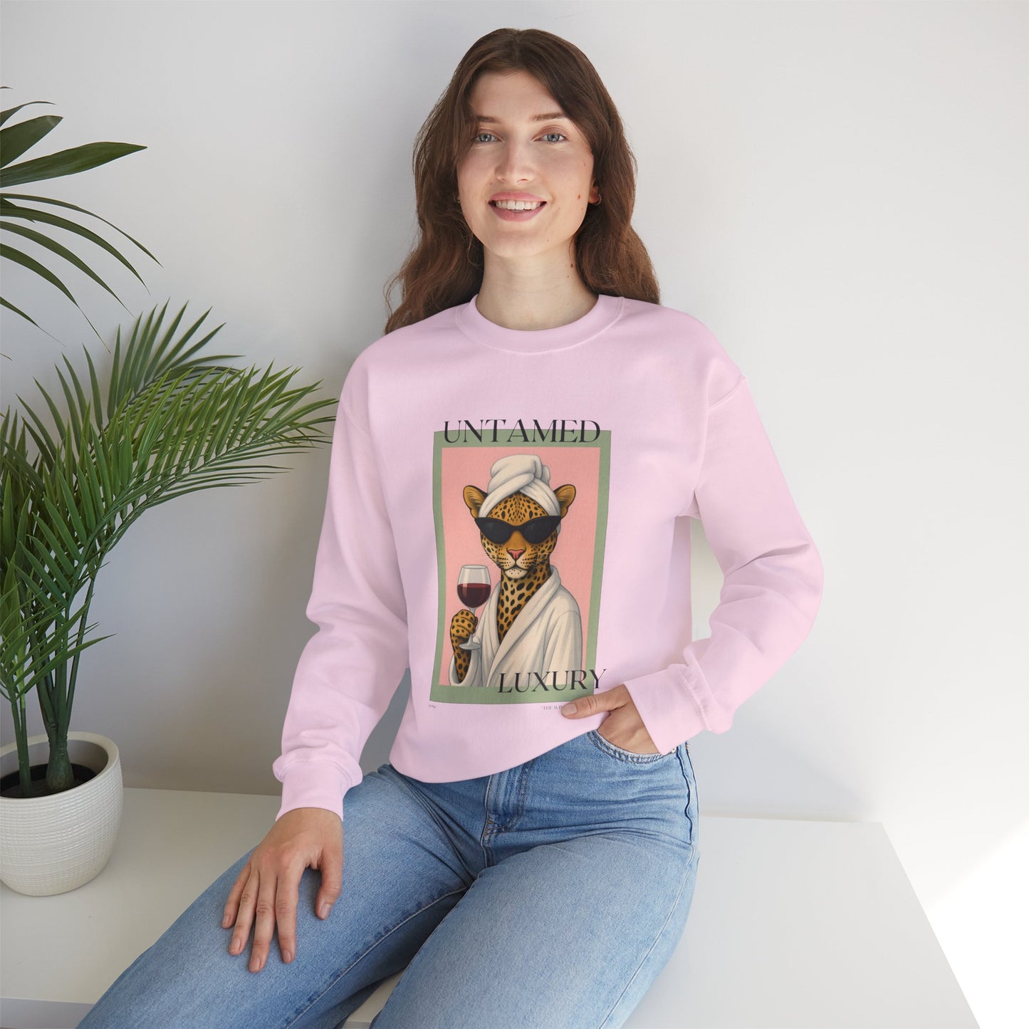 Chic Leopard Print Sweatshirt, Cozy Unisex Crewneck, Stylish Gift for Animal Lovers, Casual Luxury Apparel, Perfect for Everyday Wear