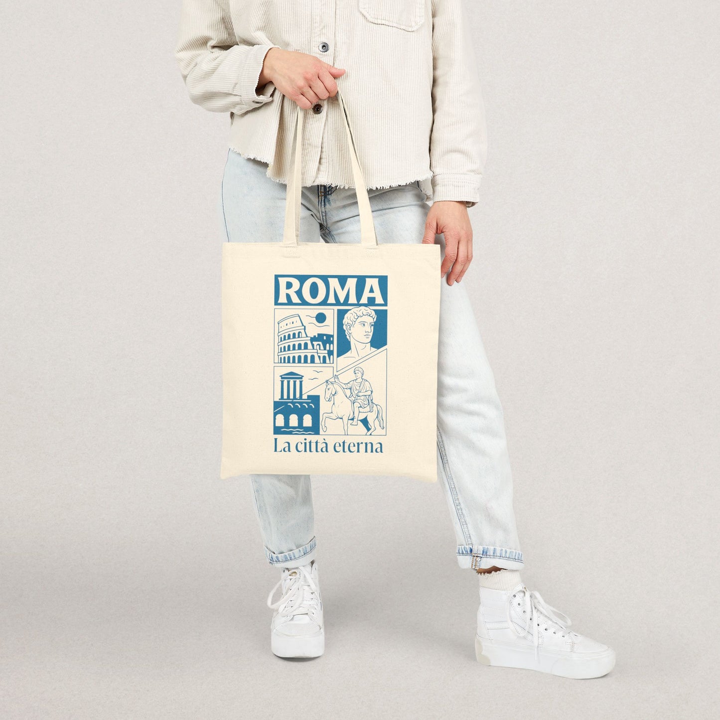 Roma Cotton Canvas Tote Bag