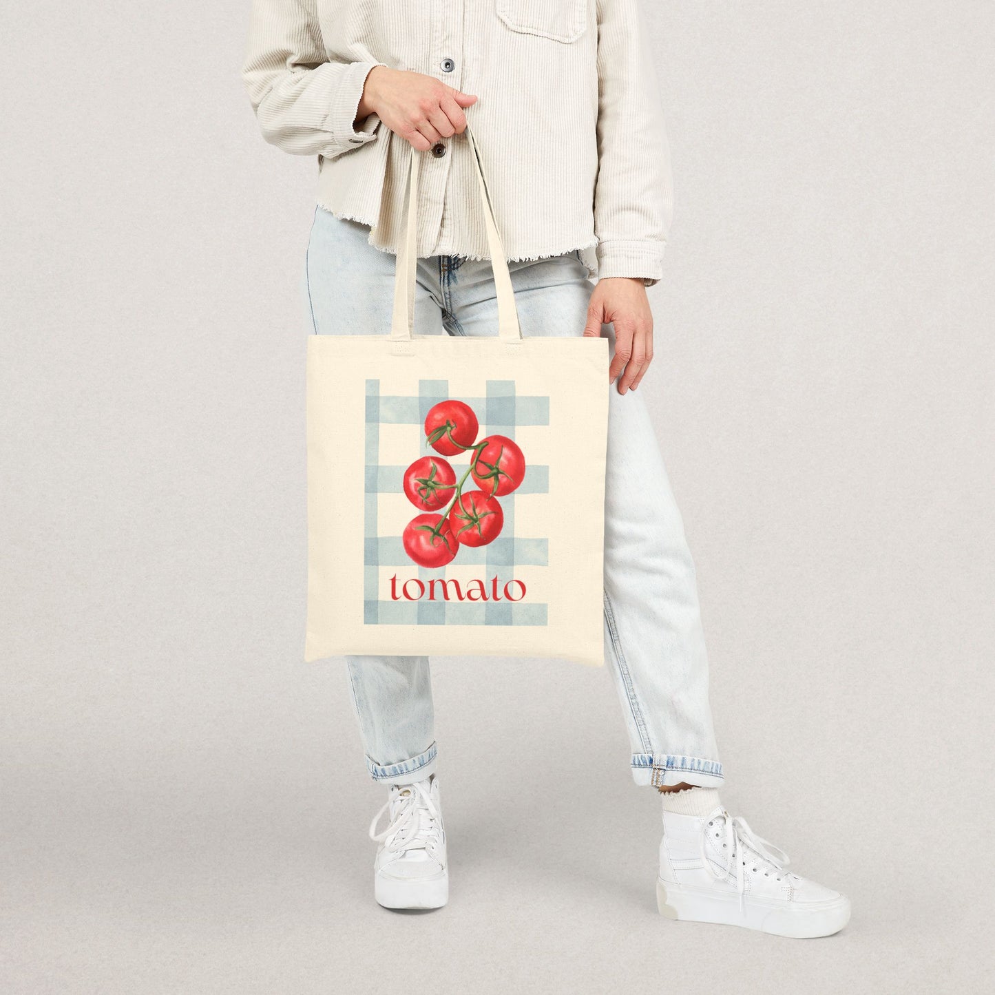 Tomato Print Canvas Tote Bag
