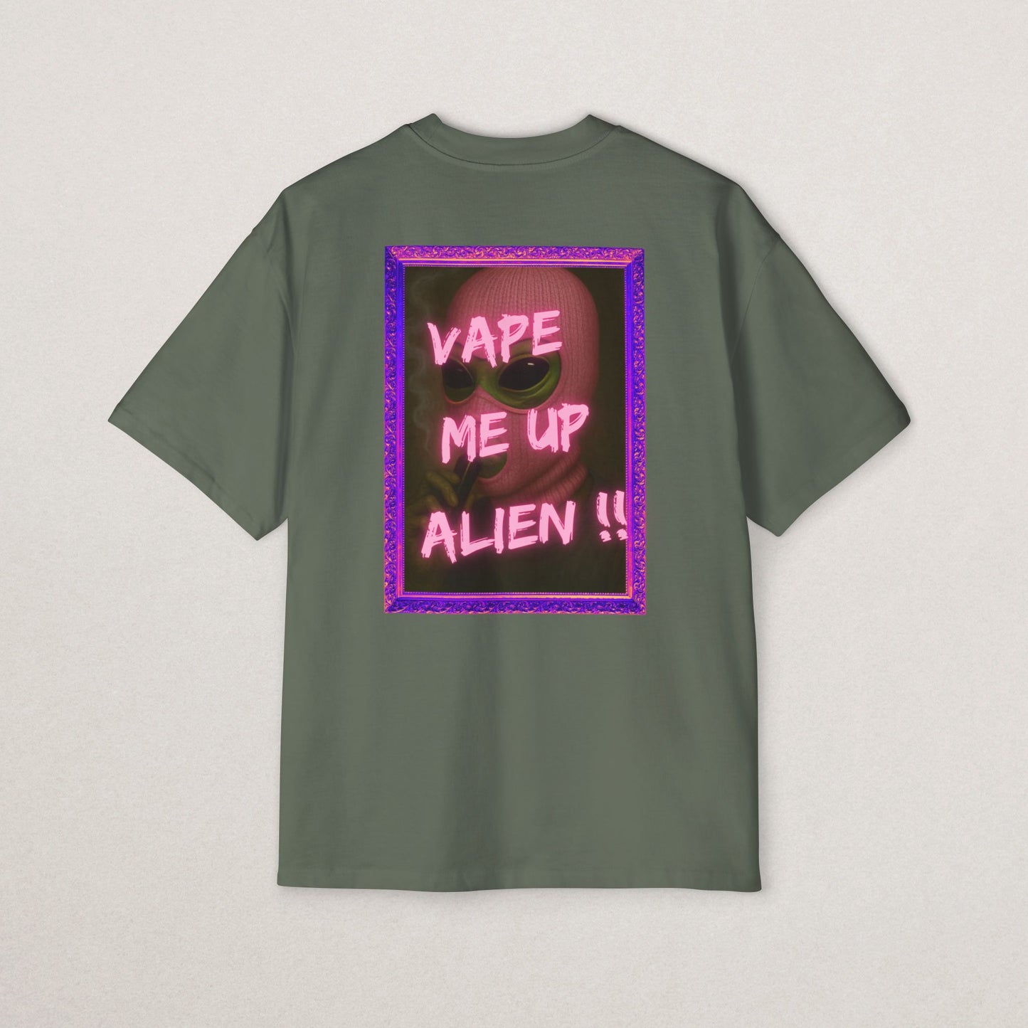Vape Me Up Alien Oversized Tee - Casual Statement Shir