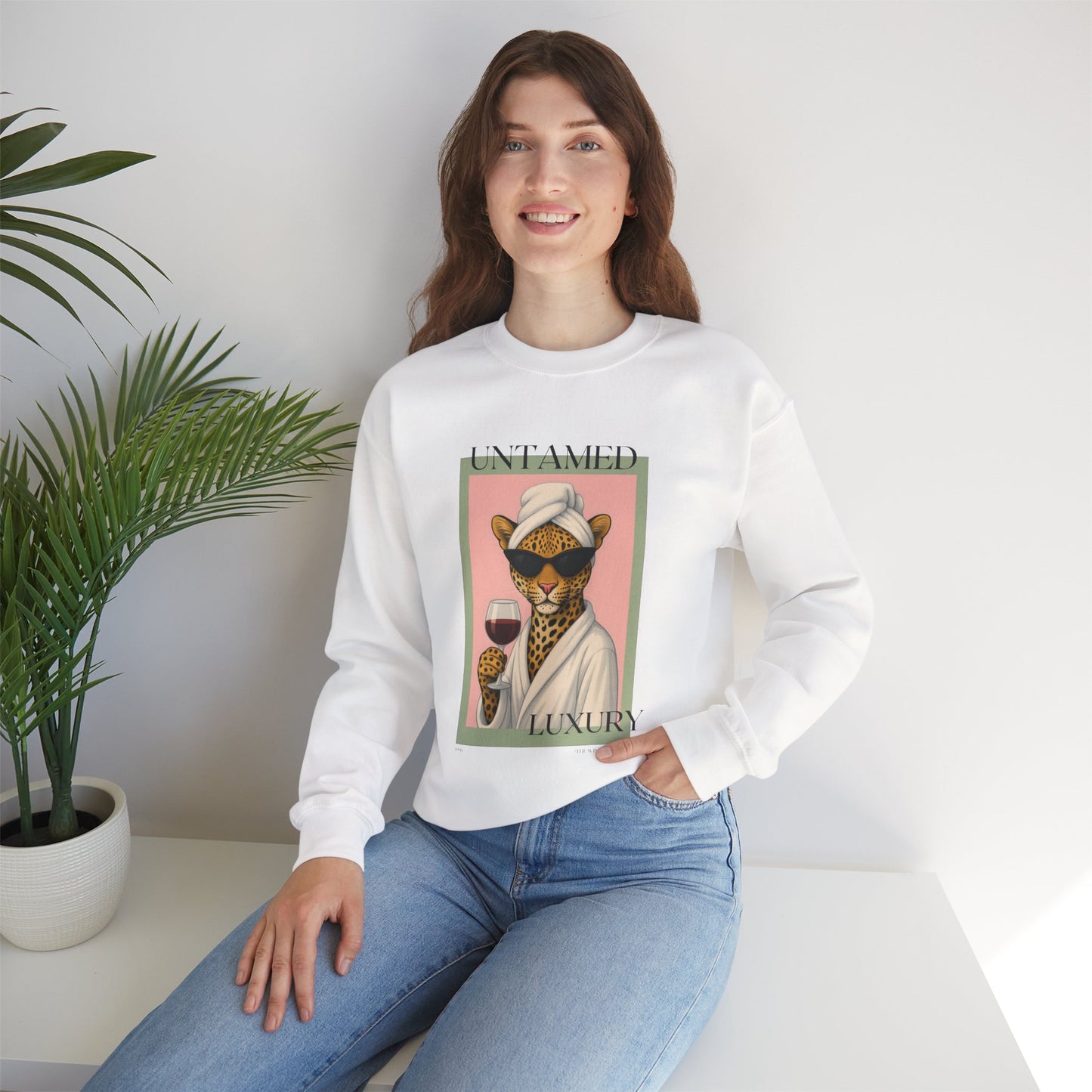 Chic Leopard Print Sweatshirt, Cozy Unisex Crewneck, Stylish Gift for Animal Lovers, Casual Luxury Apparel, Perfect for Everyday Wear