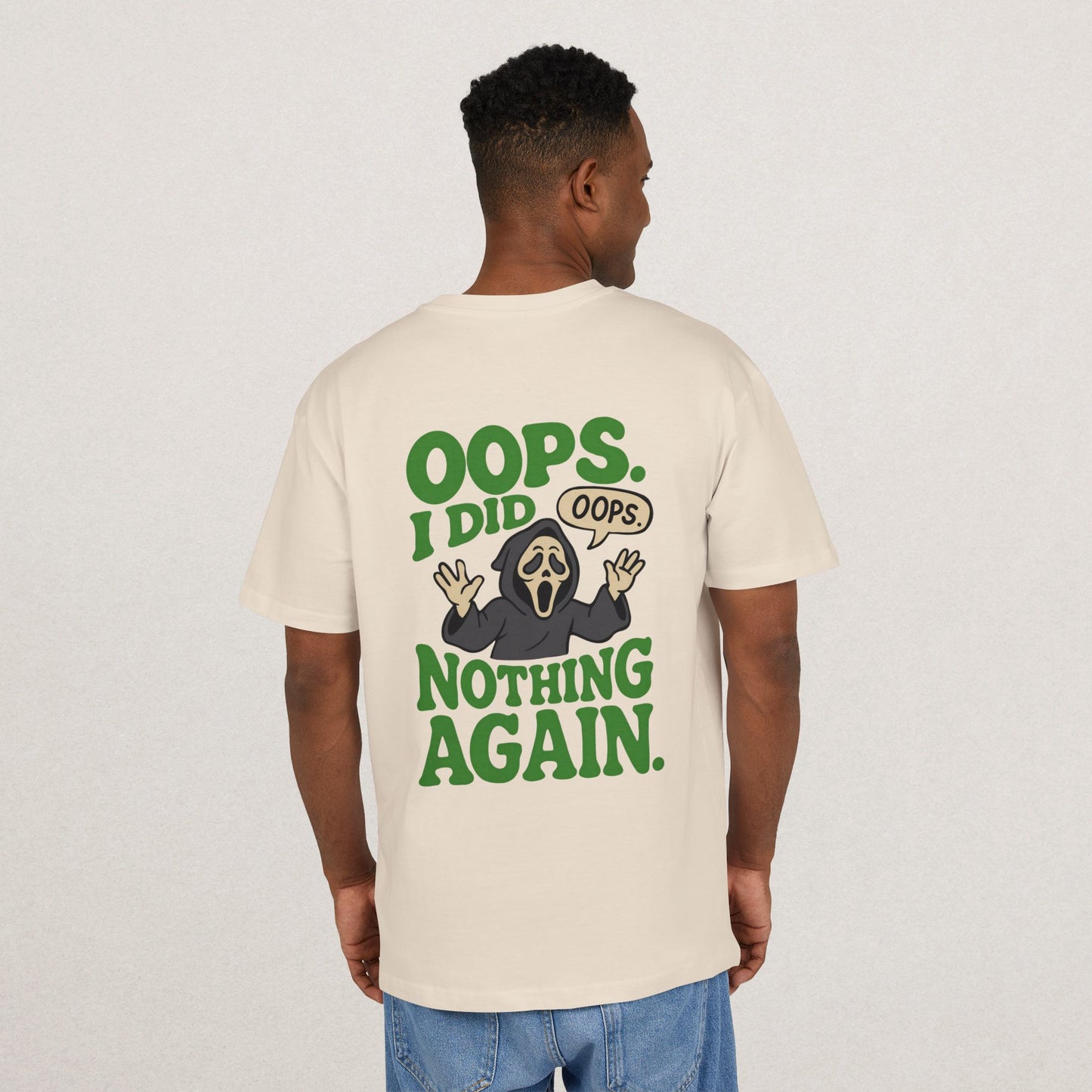 Heavy Oversize Tee - Scream Character T-Shirt with Fun Writing