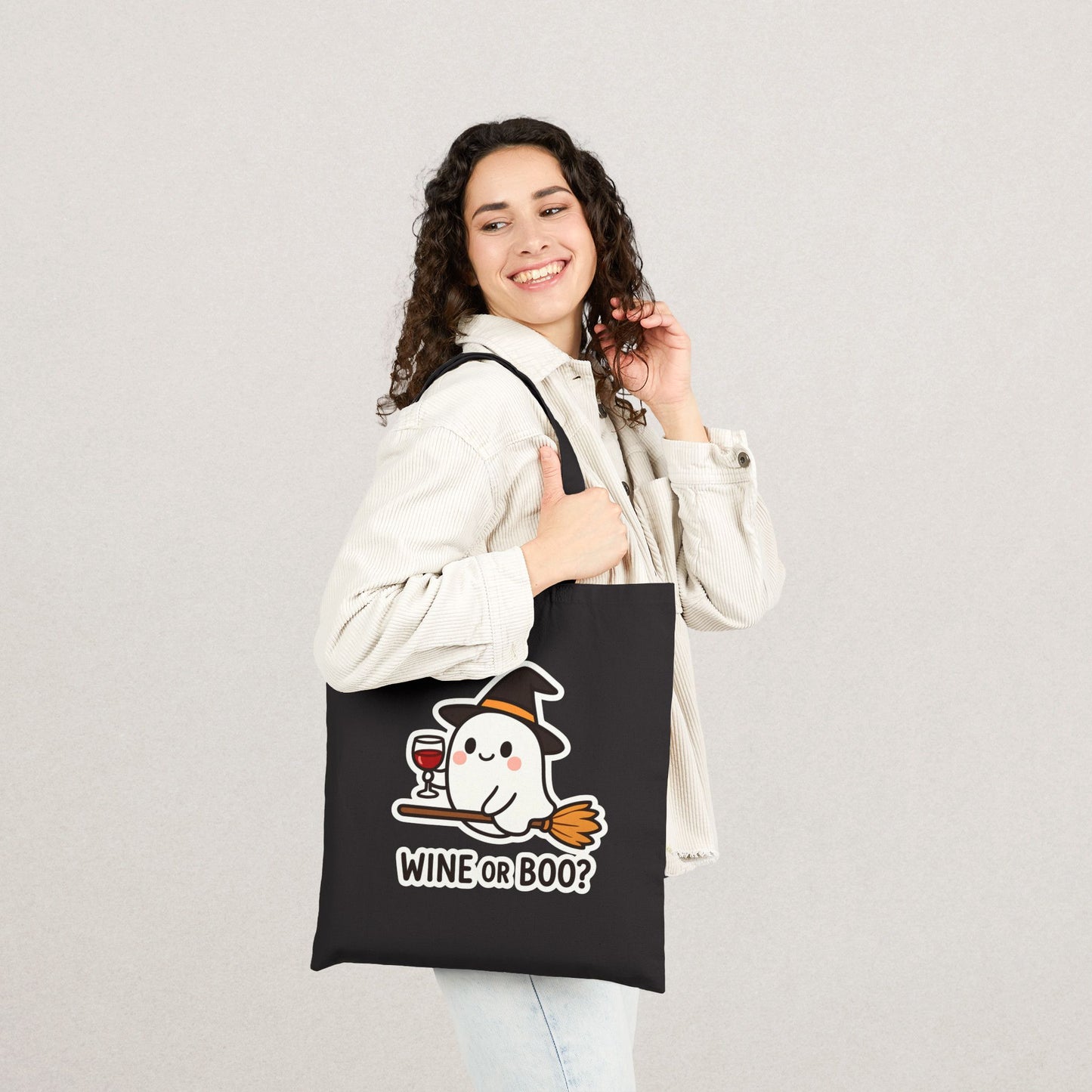 Spooky Wine Ghost Tote Bag – Halloween Edition
