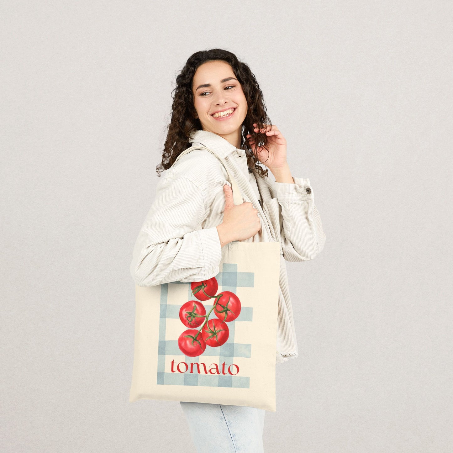 Tomato Print Canvas Tote Bag