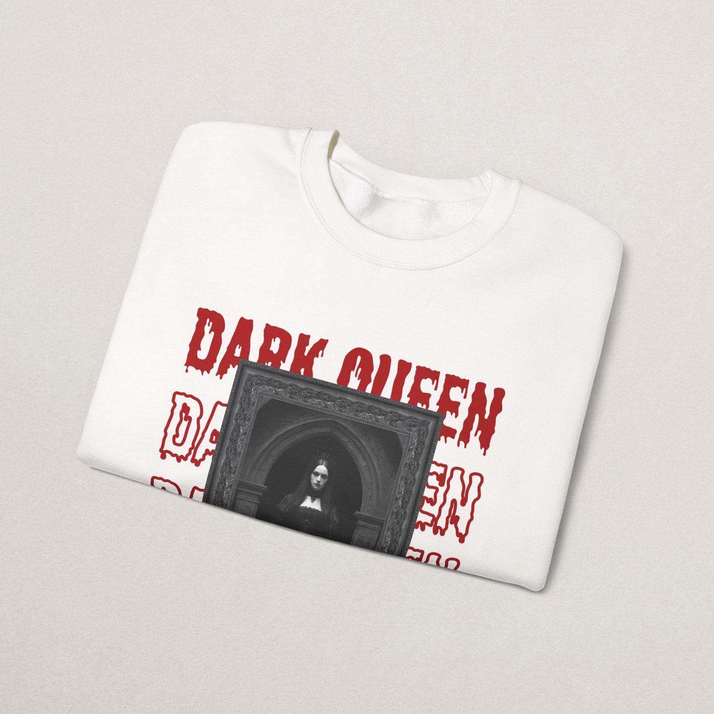 Dark Queen Unisex Sweatshirt, Gothic Fashion Crewneck, Vintage Inspired Apparel, Halloween Gift, Cozy Streetwear