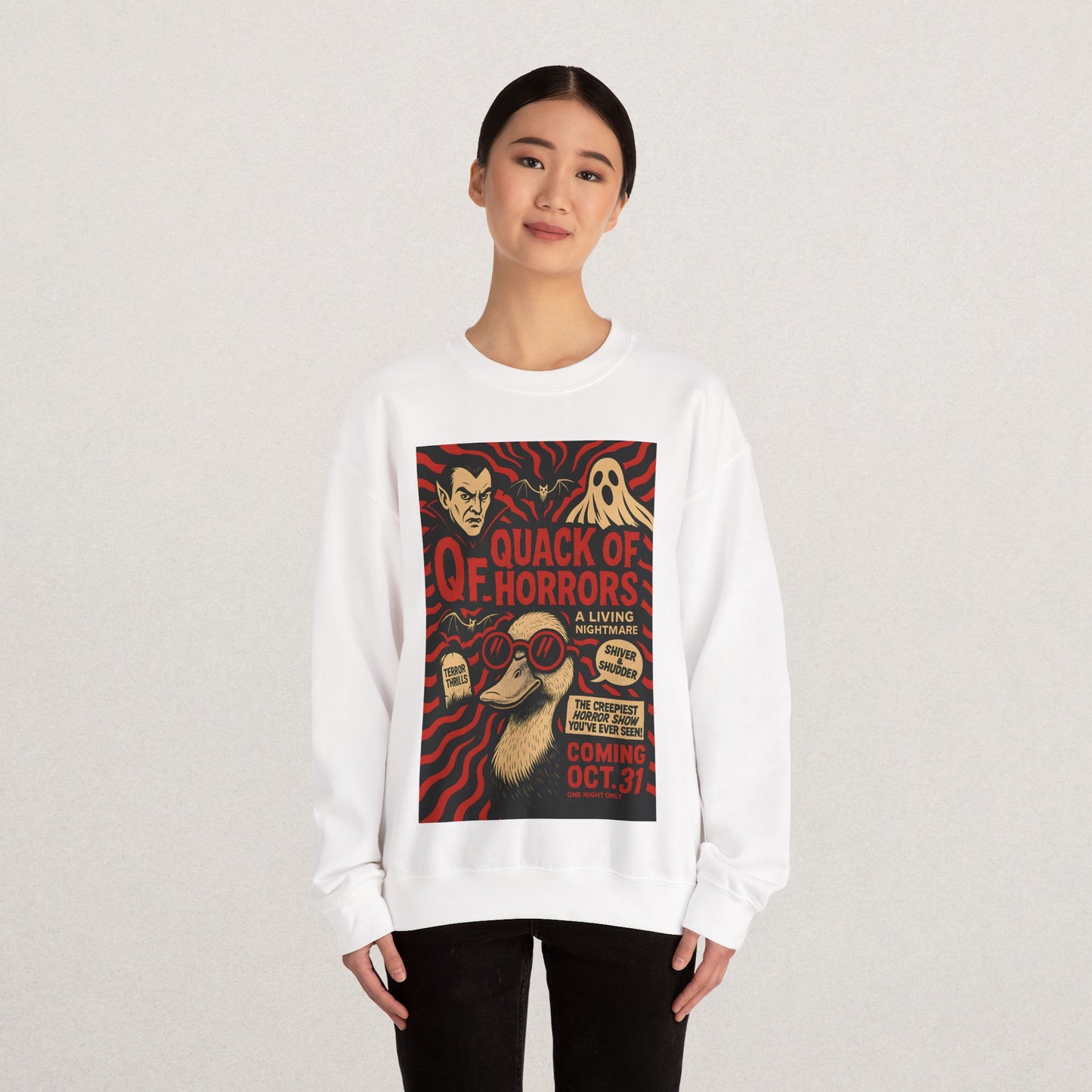 Halloween Vintage Quack of Horrors Crewneck Sweatshirt