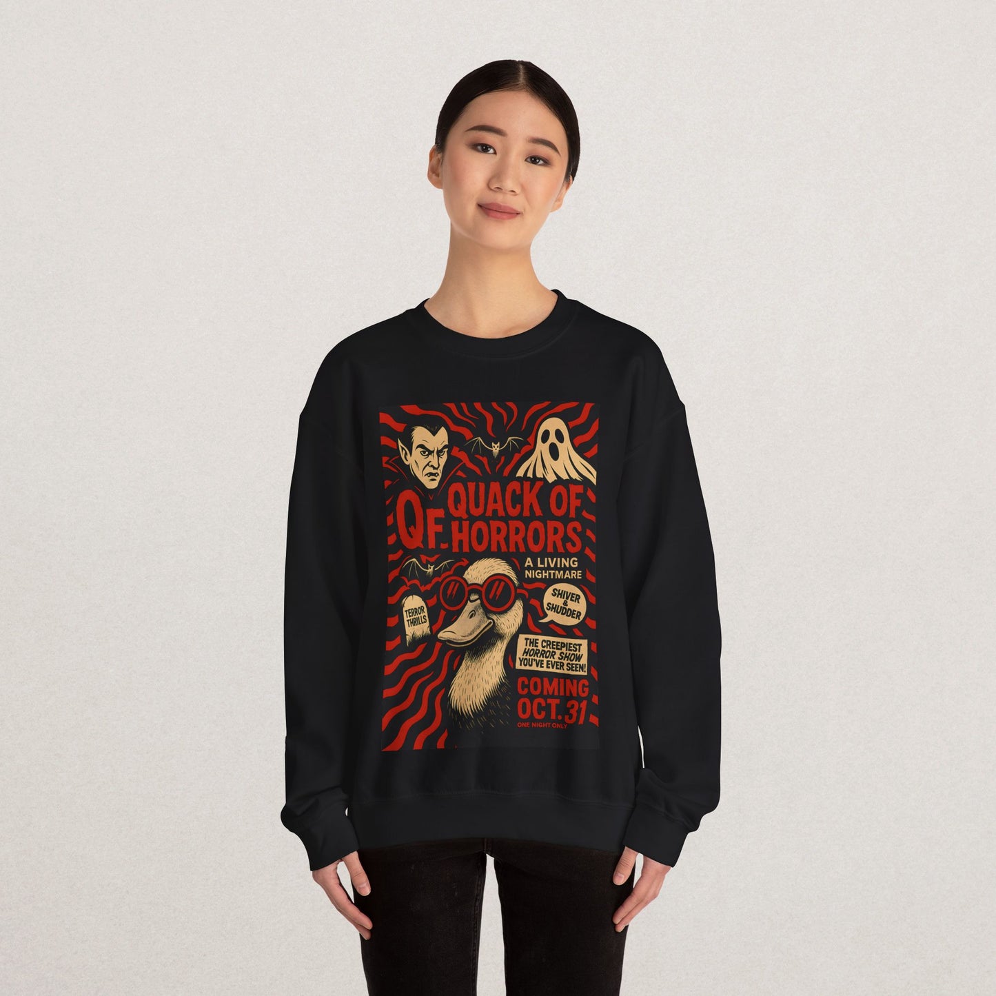 Halloween Vintage Quack of Horrors Crewneck Sweatshirt