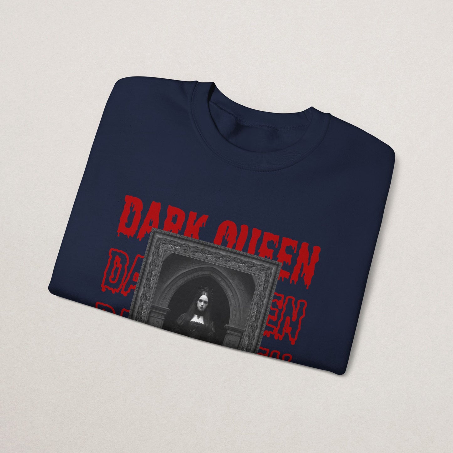 Dark Queen Unisex Sweatshirt, Gothic Fashion Crewneck, Vintage Inspired Apparel, Halloween Gift, Cozy Streetwear