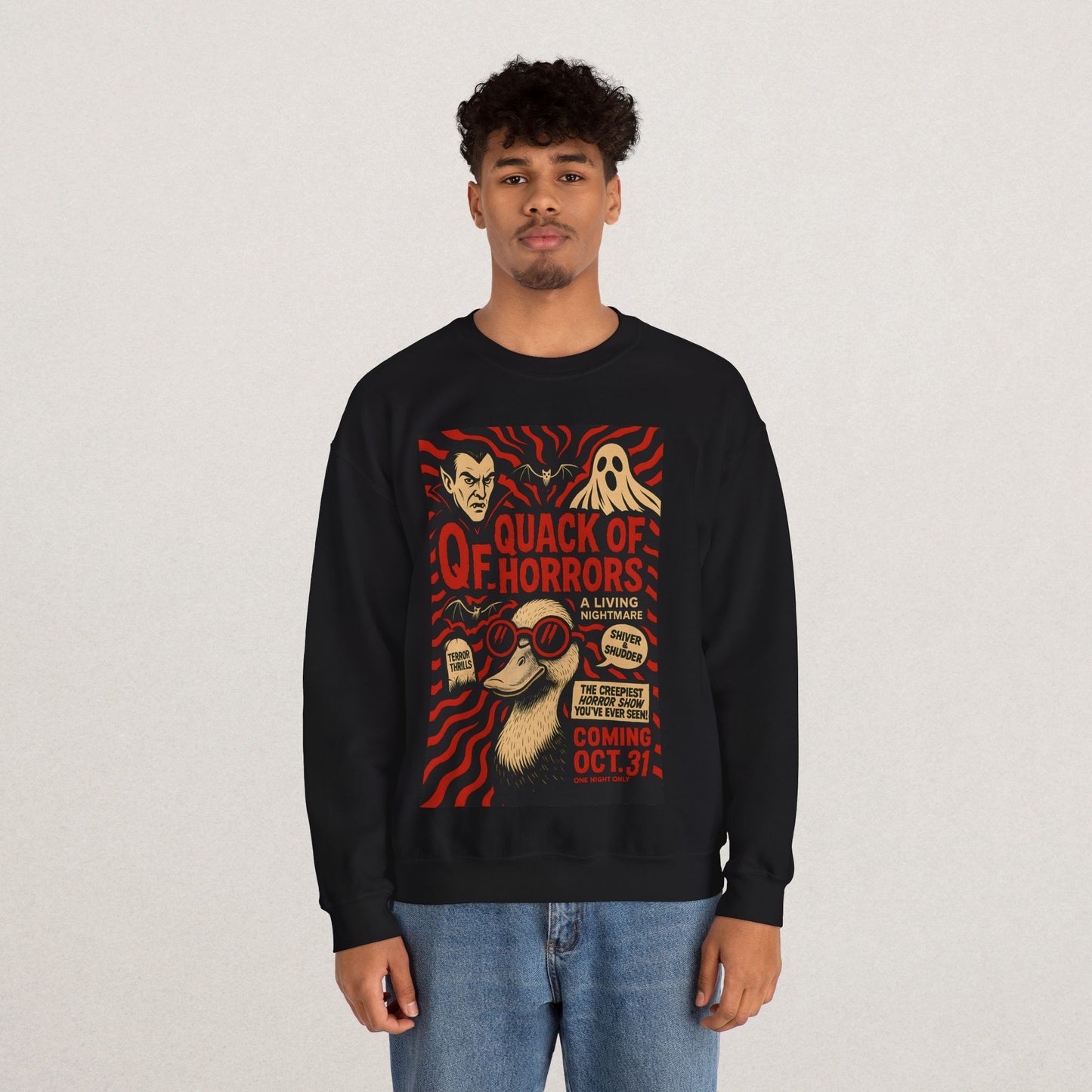 Halloween Vintage Quack of Horrors Crewneck Sweatshirt