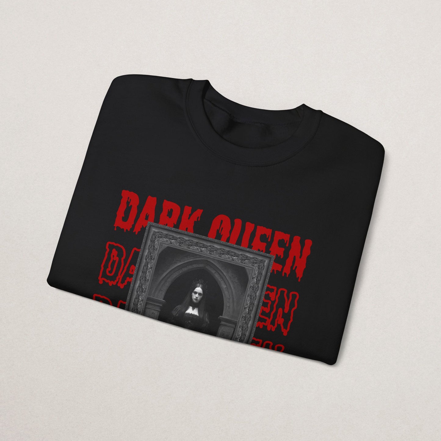 Dark Queen Unisex Sweatshirt, Gothic Fashion Crewneck, Vintage Inspired Apparel, Halloween Gift, Cozy Streetwear
