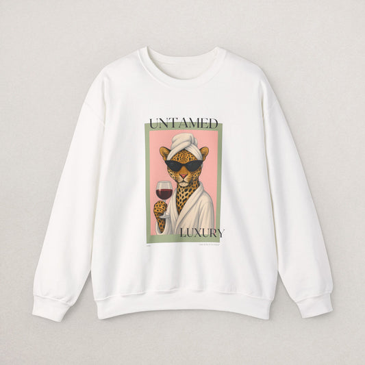 Chic Leopard Print Sweatshirt, Cozy Unisex Crewneck, Stylish Gift for Animal Lovers, Casual Luxury Apparel, Perfect for Everyday Wear