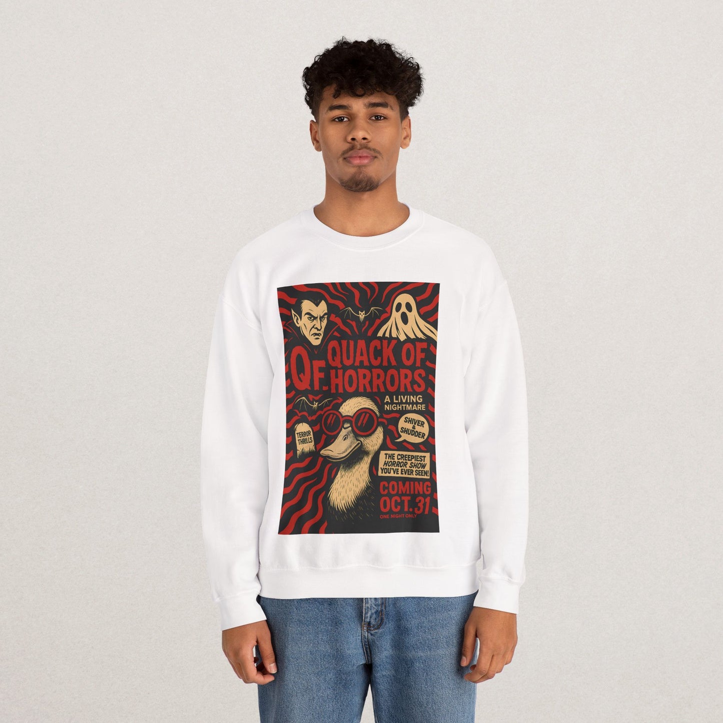 Halloween Vintage Quack of Horrors Crewneck Sweatshirt