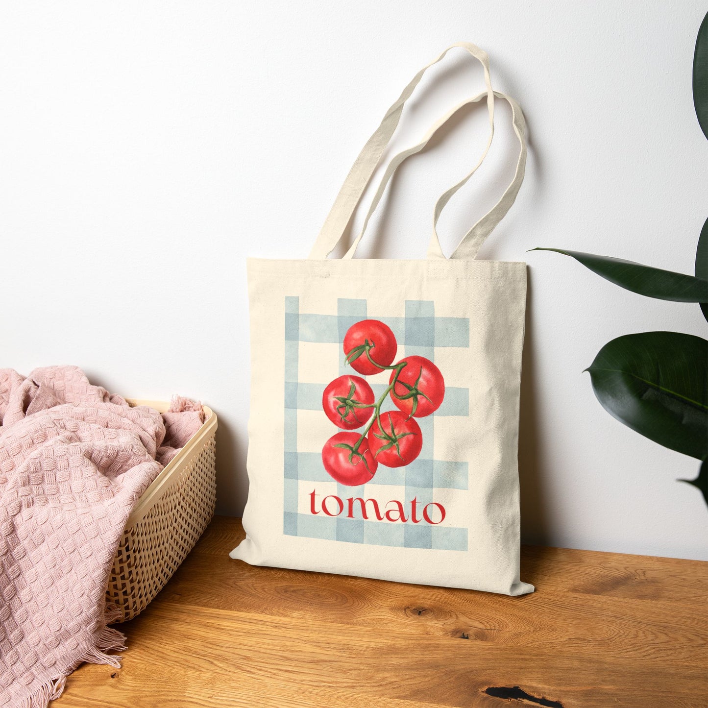 Tomato Print Canvas Tote Bag